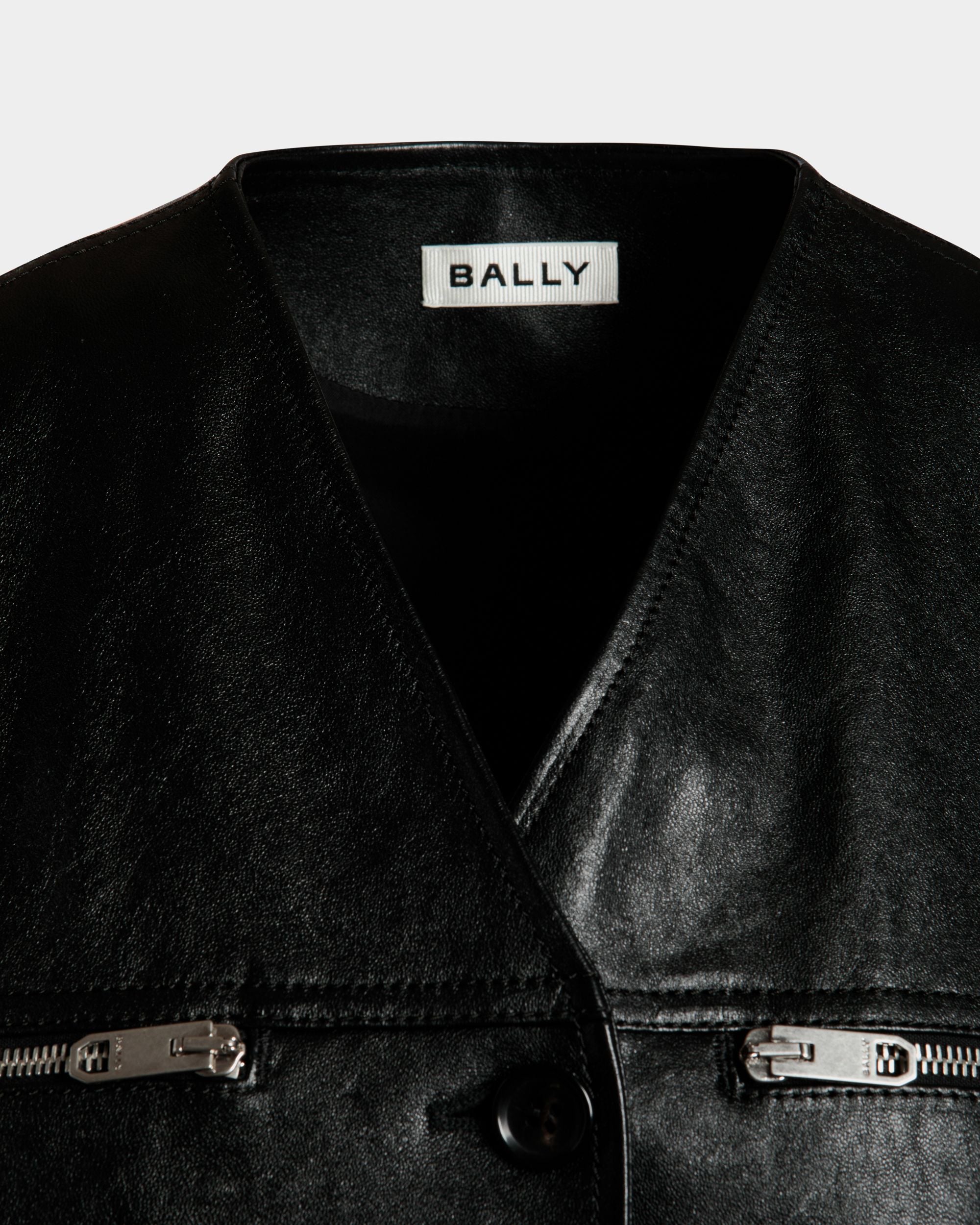 Leather Bomber-Blouson In Black Sheep - Mujer - Bally - 02