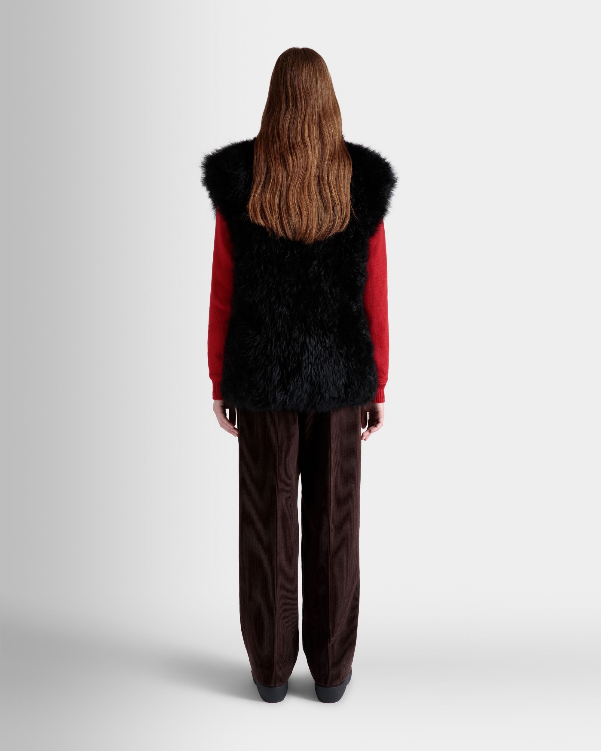 Chaleco De La Cápsula Winter De Borreguillo Negro - Mujer - Bally - 06
