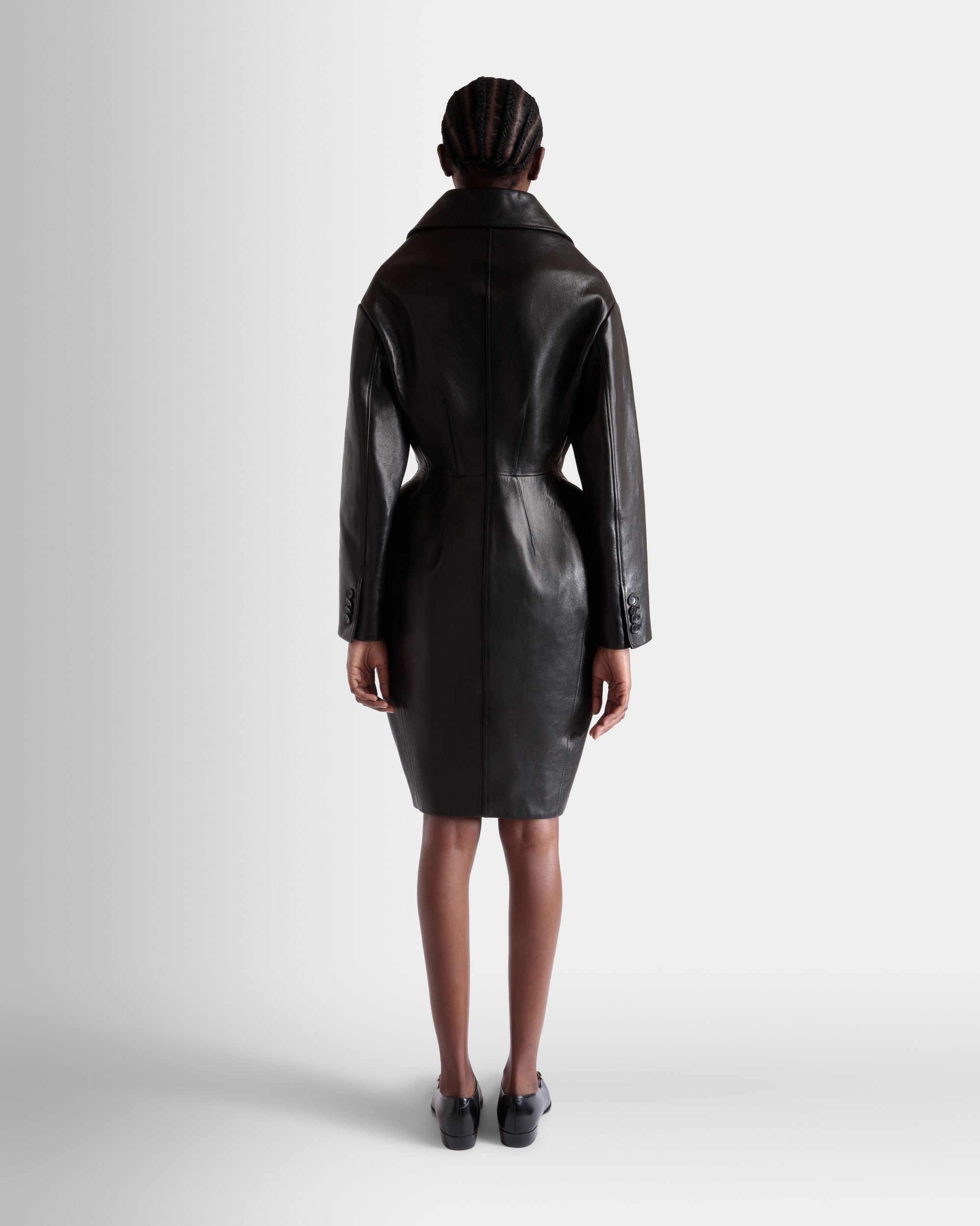 Coat in Black Leather - Women's - Bally - 06