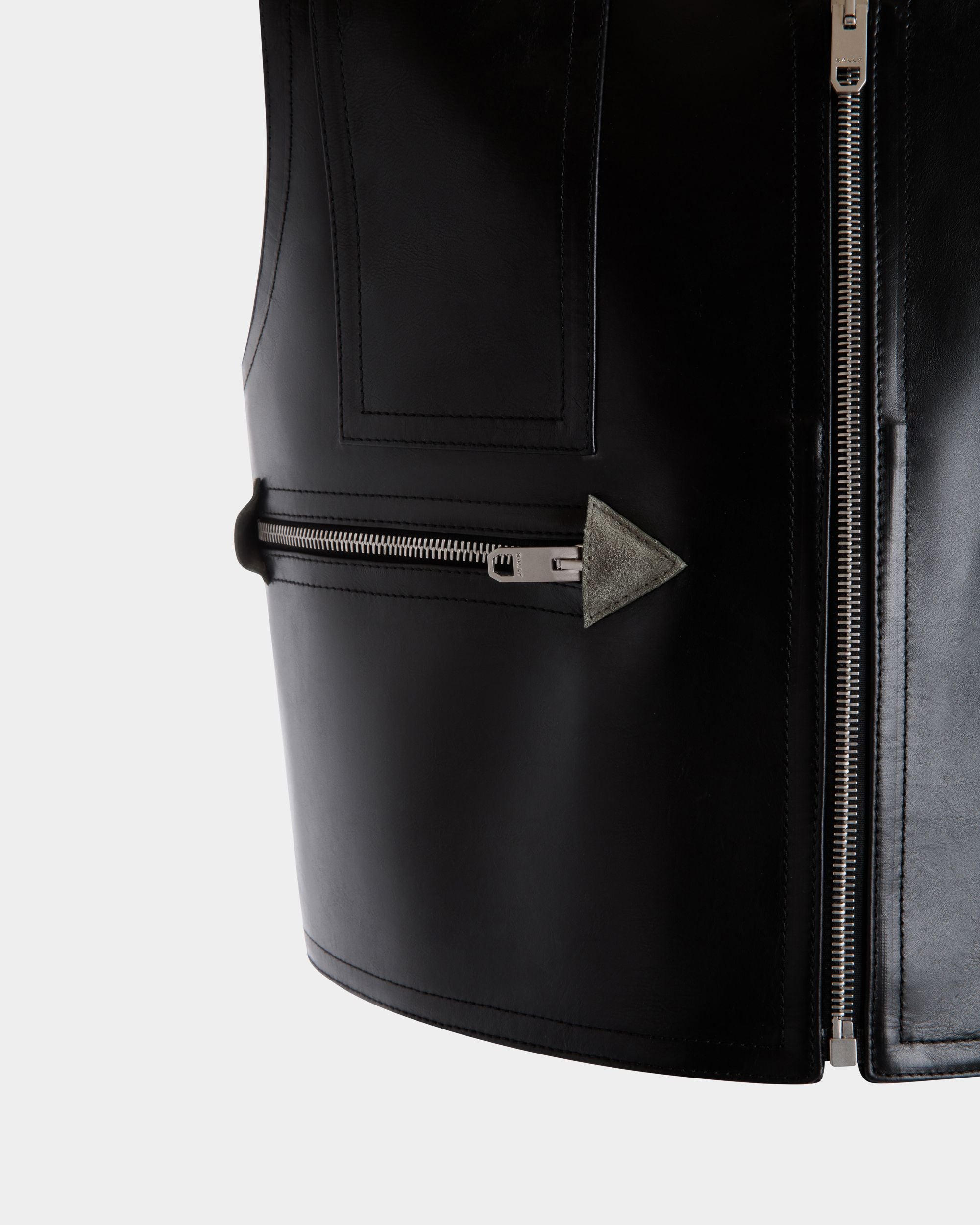 Vest in Black Leather - Mujer - Bally - 01