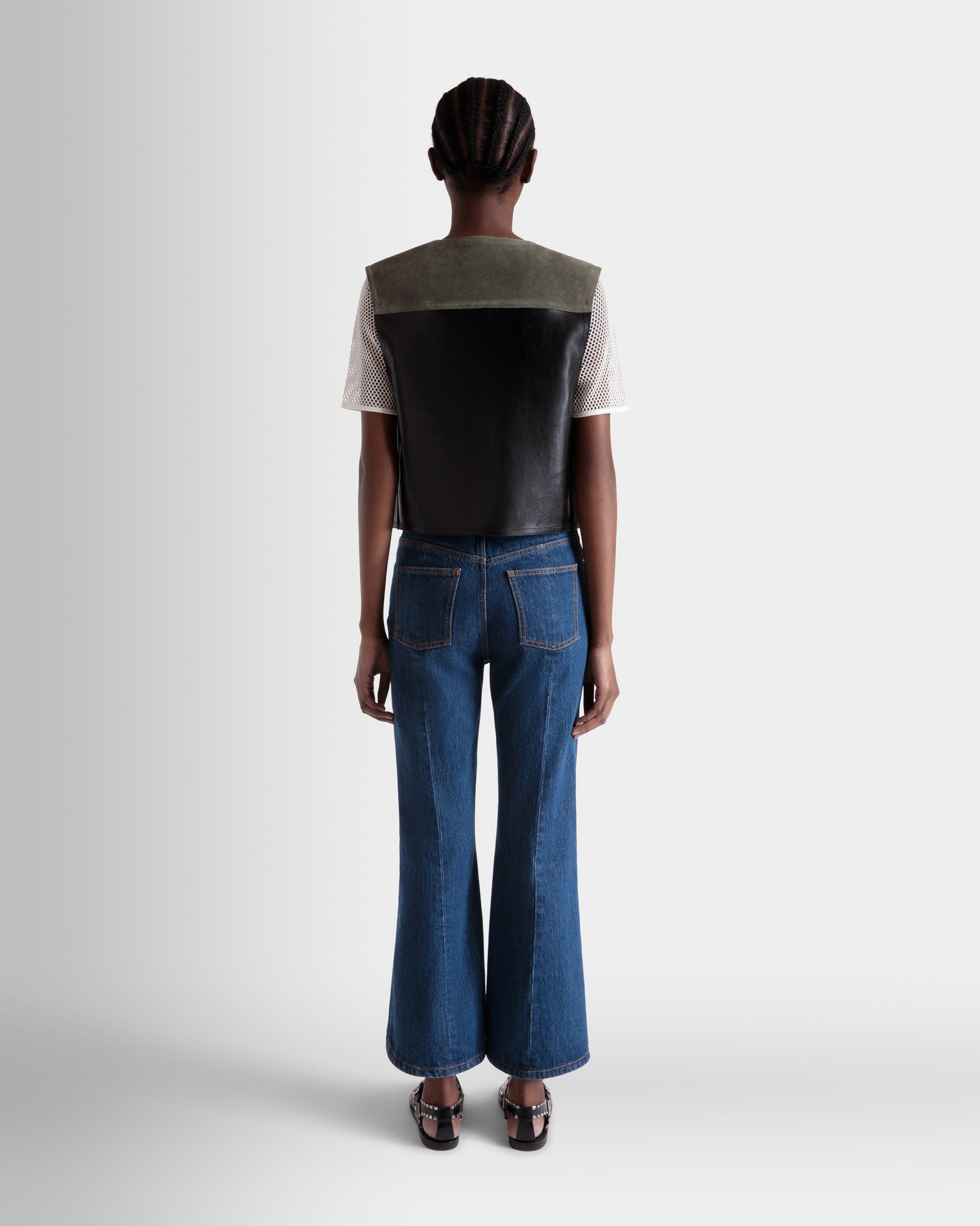 Vest in Black Leather - Mujer - Bally - 03