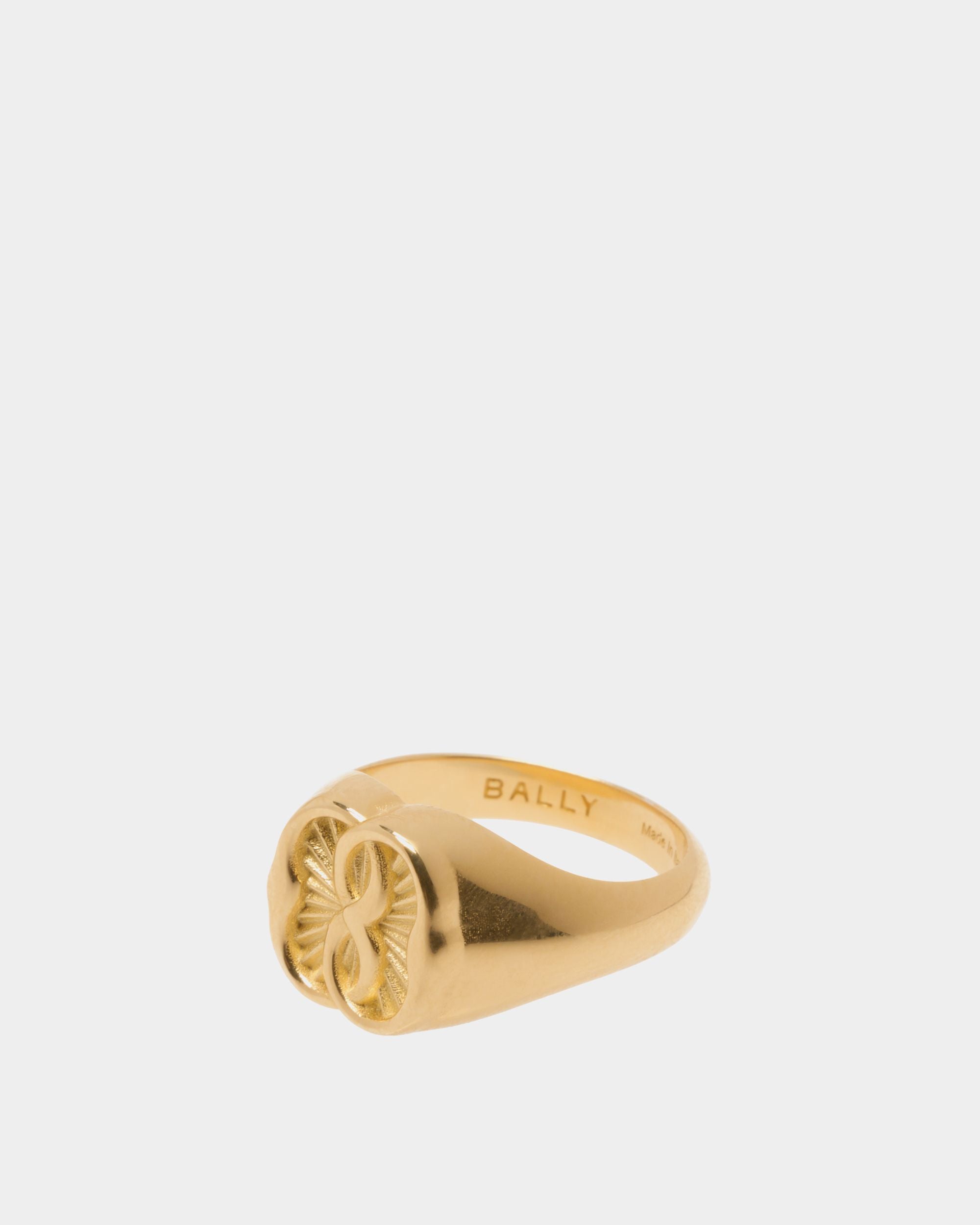 Anillo Emblem De Eco Brass Dorado - Mujer - Bally - 01
