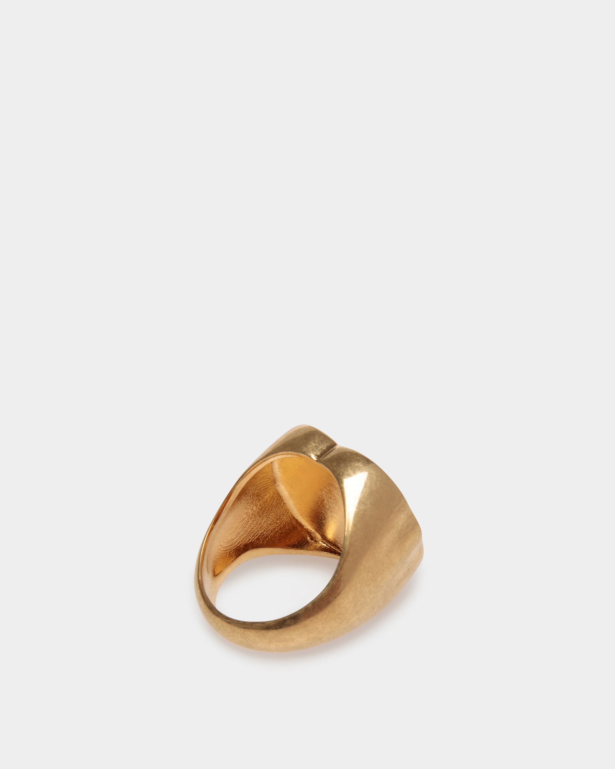 Emblem Ring in Gold Eco Brass - Women's - Bally - 02