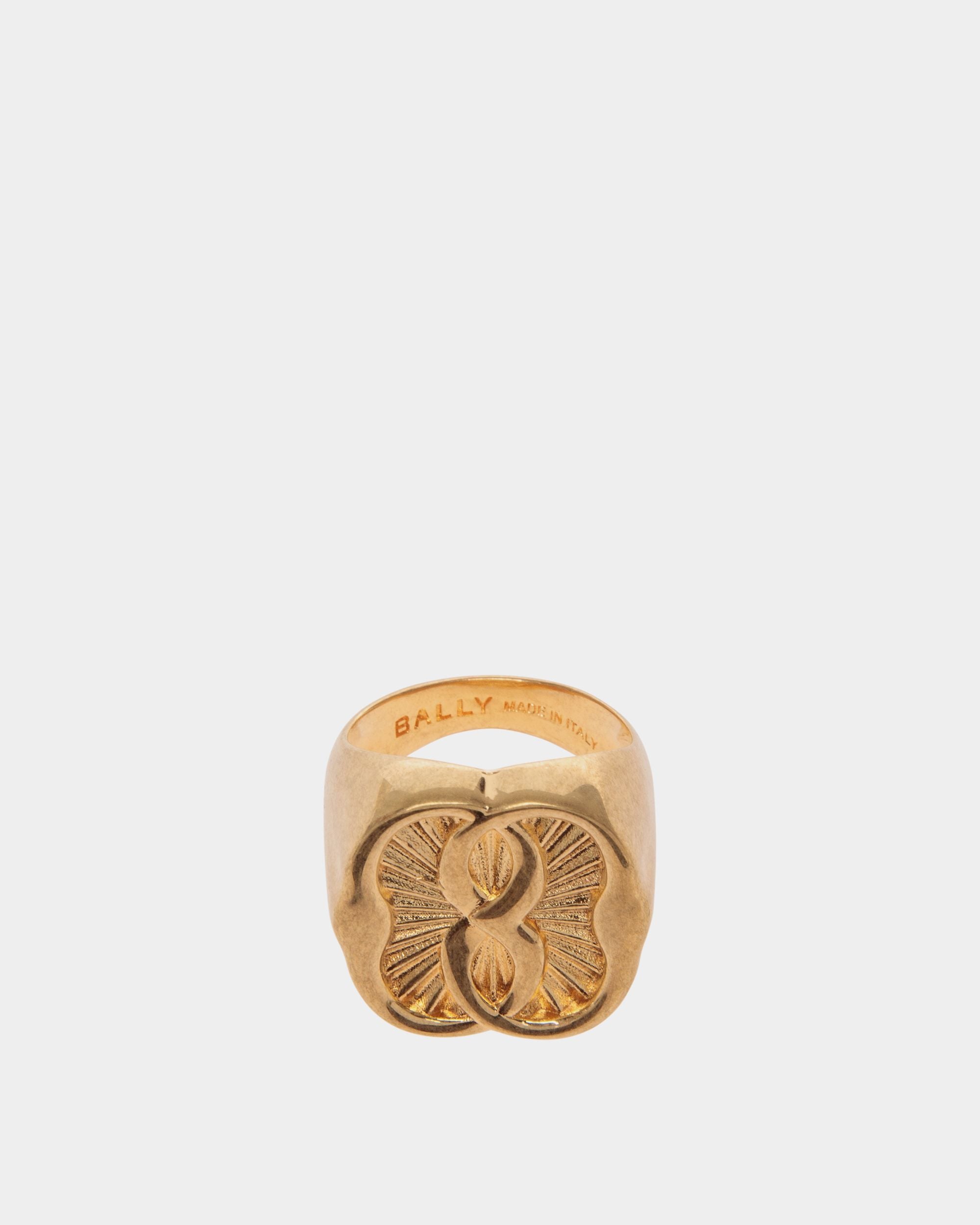 Emblem Ring in Gold Eco Brass - Women's - Bally - 03
