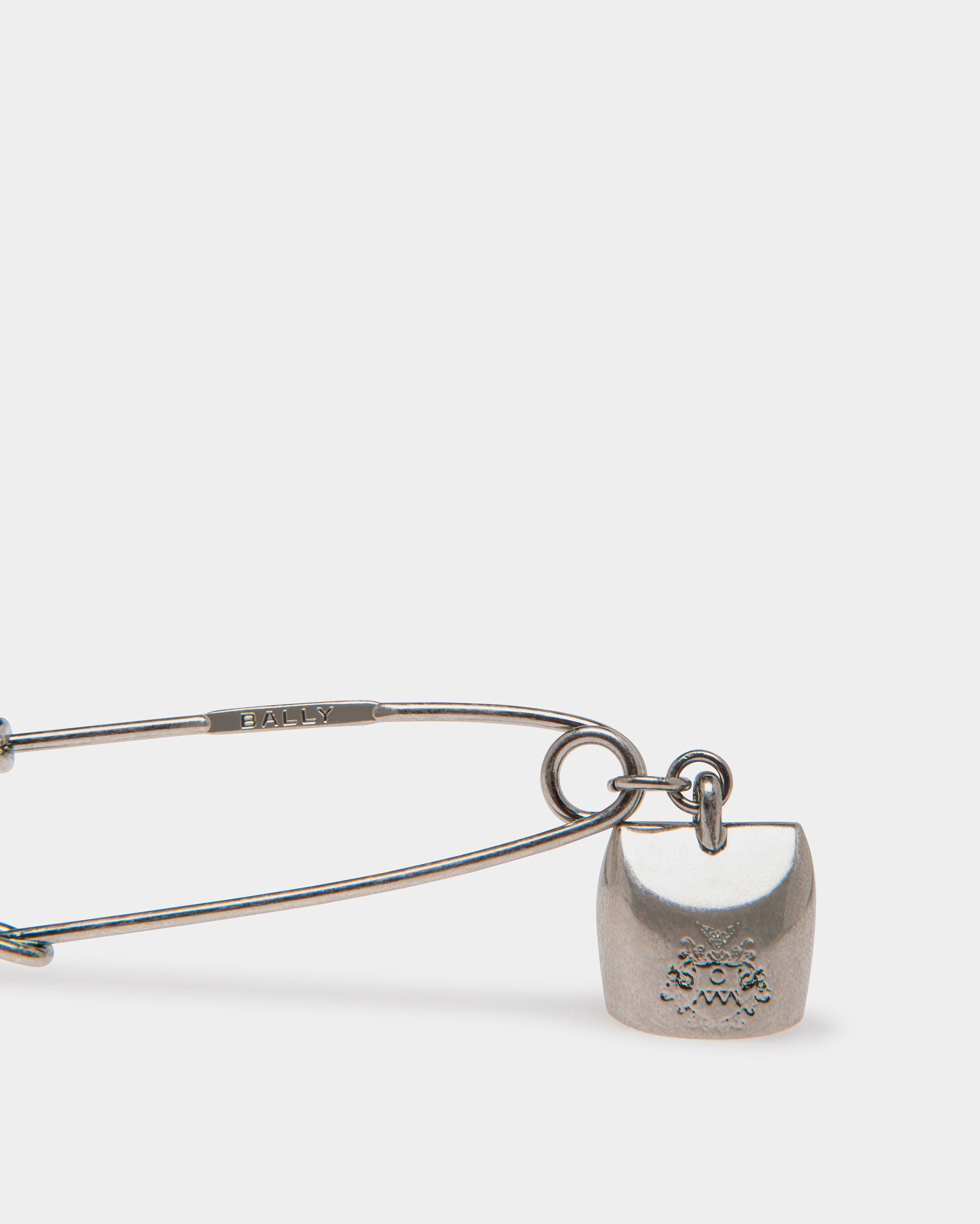 Belle Safety Pin in Silver Eco Brass - Women's - Bally - 03