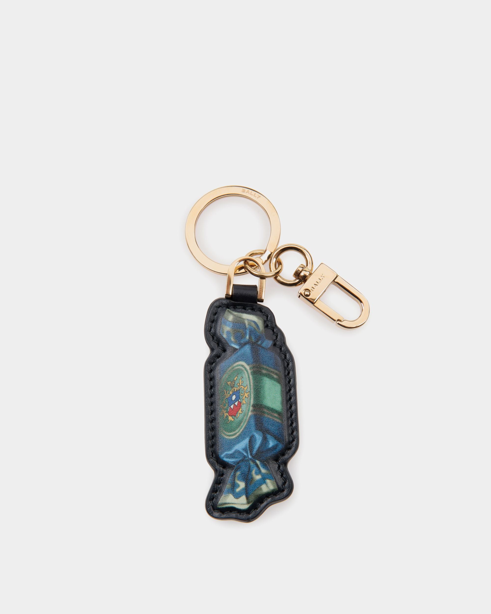 Unda Keychain In Choco-Candy Print Leather - Women's - Bally - 01