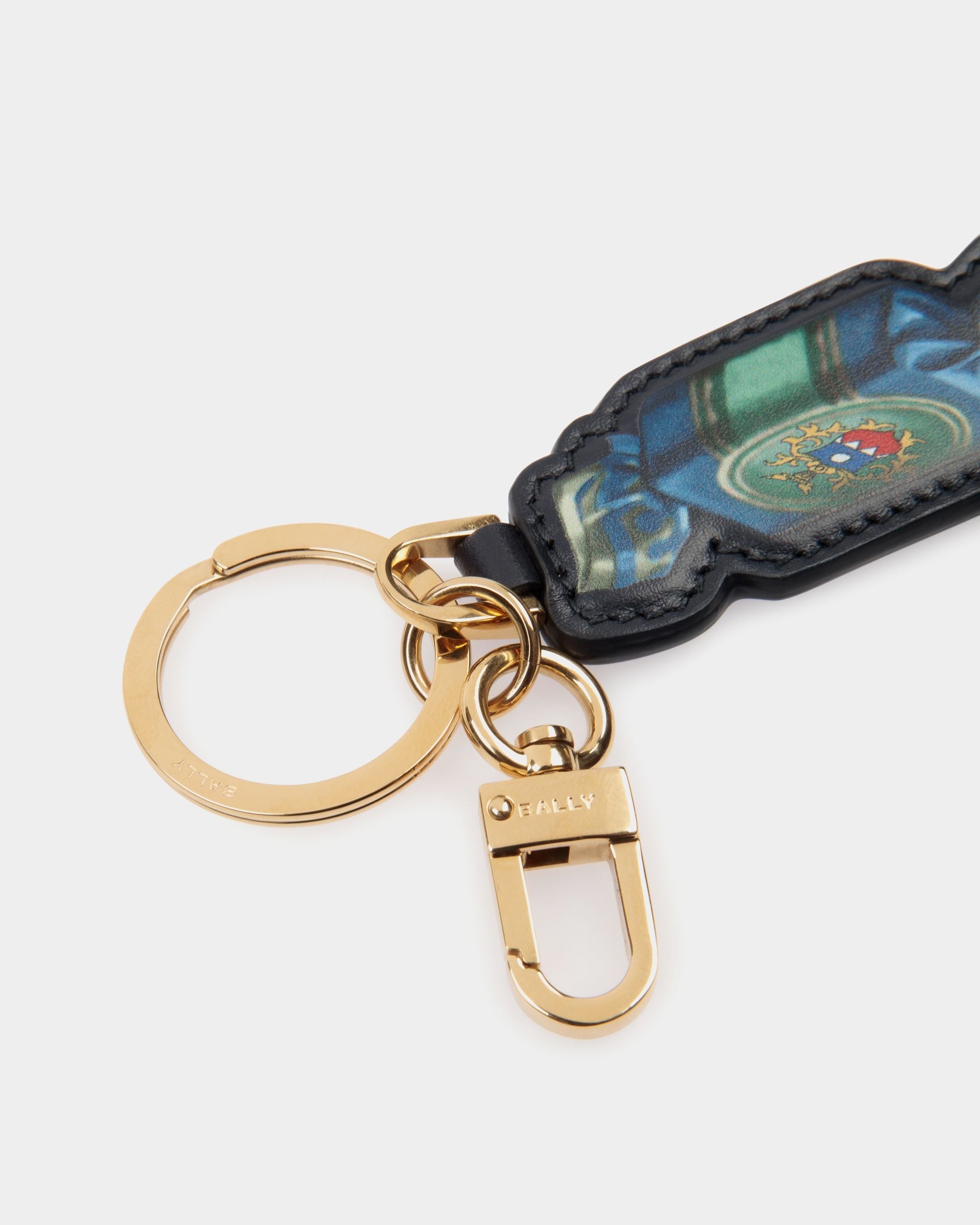 Unda Keychain In Choco-Candy Print Leather - Women's - Bally - 03