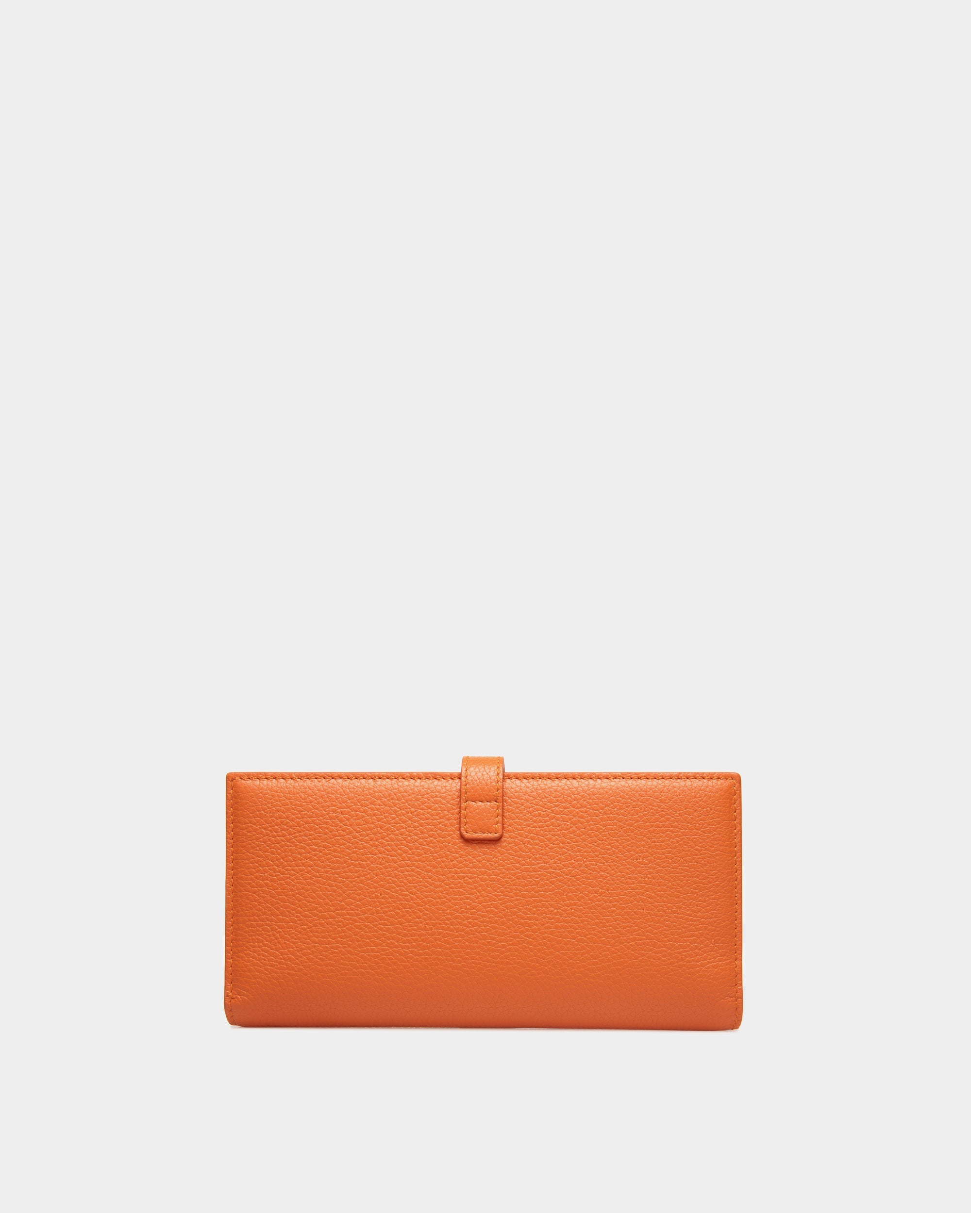 Cartera Alargada Lock Me De Piel Granulada Koi Orange - Mujer - Bally - 02