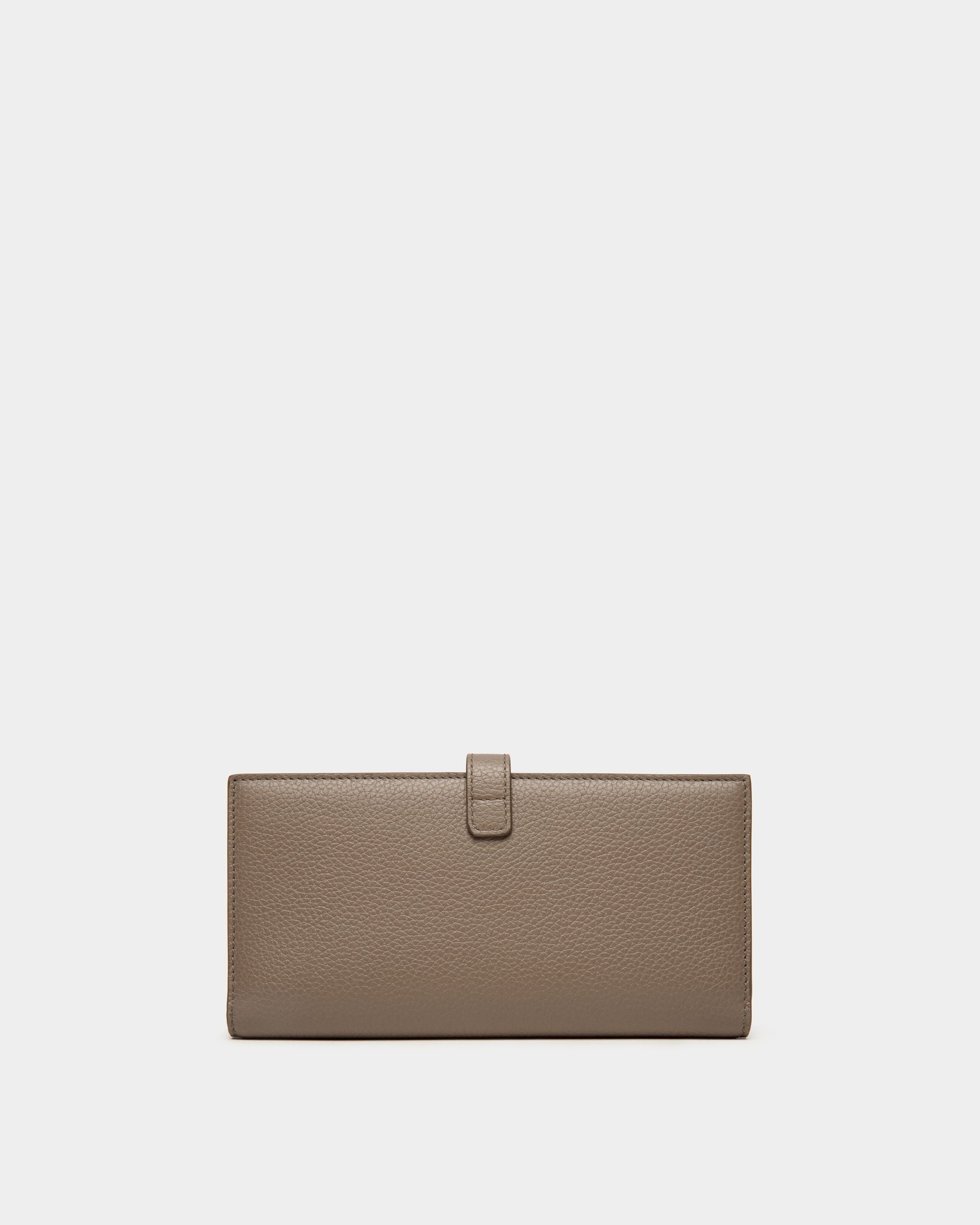 Lock Me Long Wallet In Taupe Grained Leather - Women's - Bally - 02