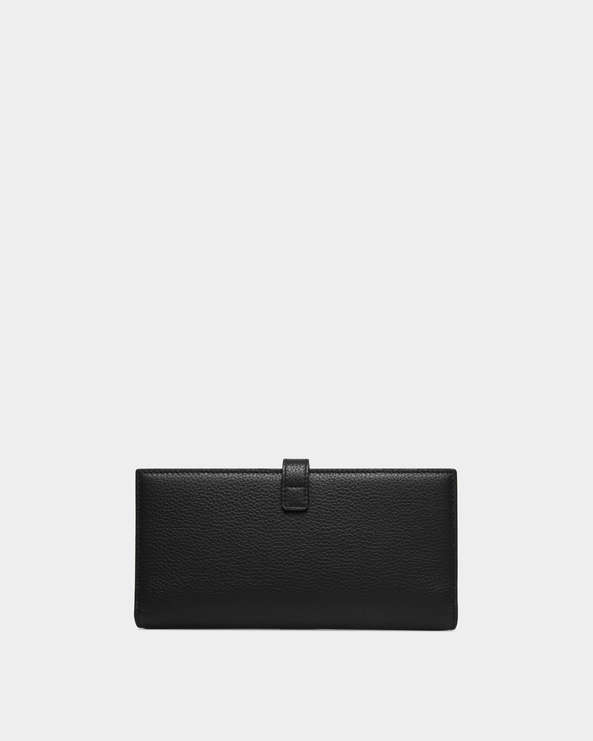 Cartera Alargada Lock Me De Piel Granulada Negra - Mujer - Bally - 02