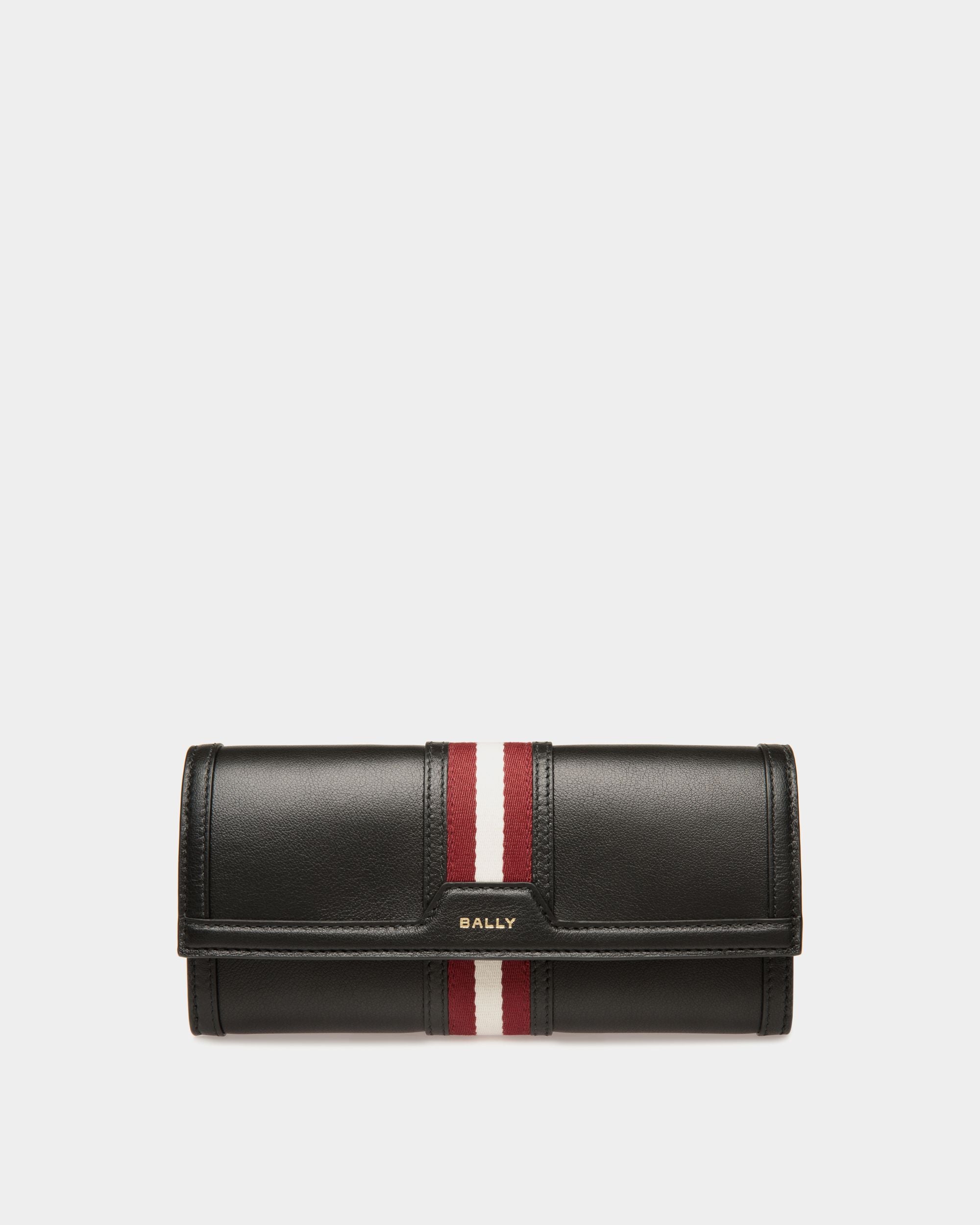 Code Long Wallet in Black Leather - Women's - Bally - 01