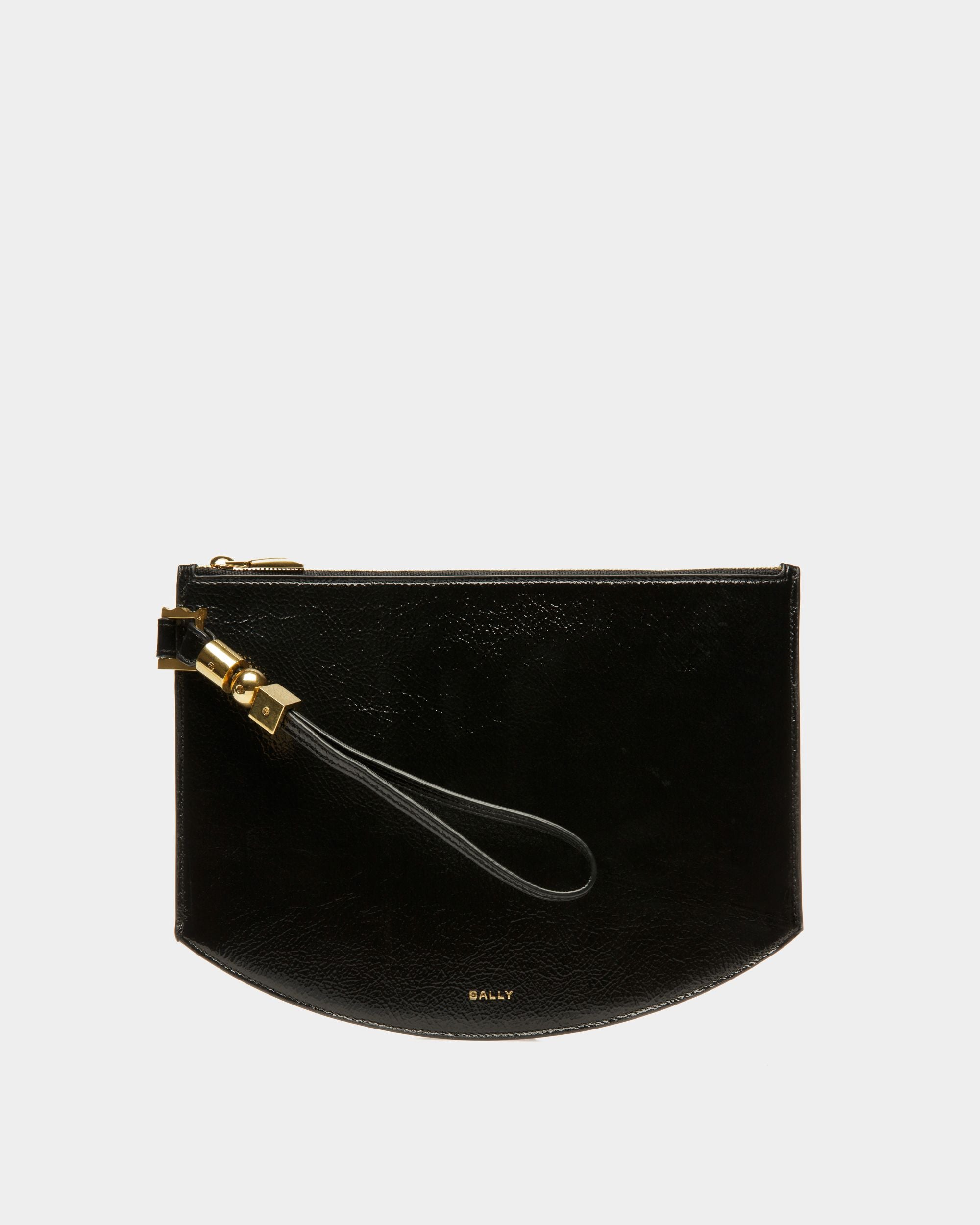 Block Pouch In Black Leather - Women's - Bally - 01