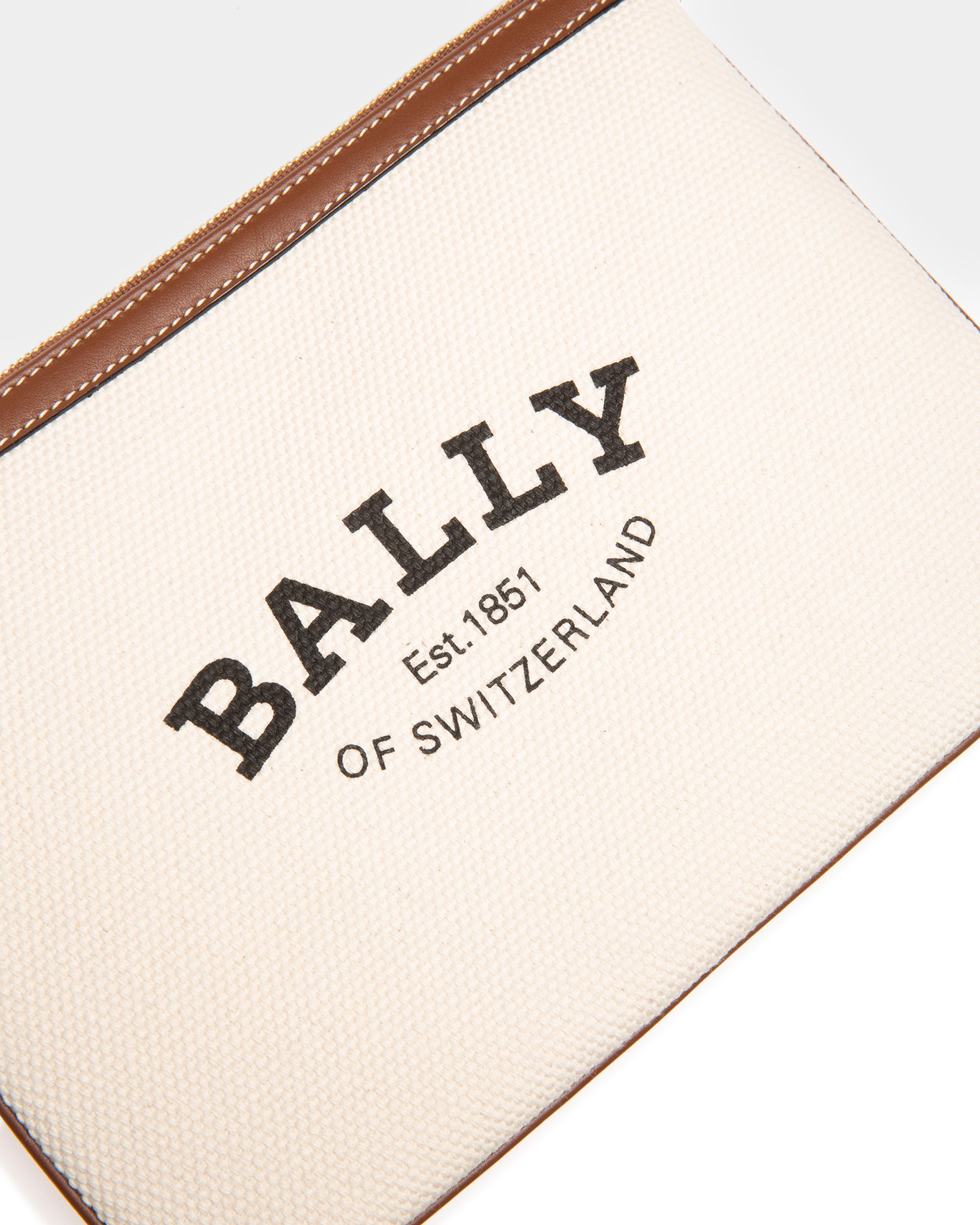 Certhe Clutch De Tela Color Natural Y Marrón - Mujer - Bally - 04