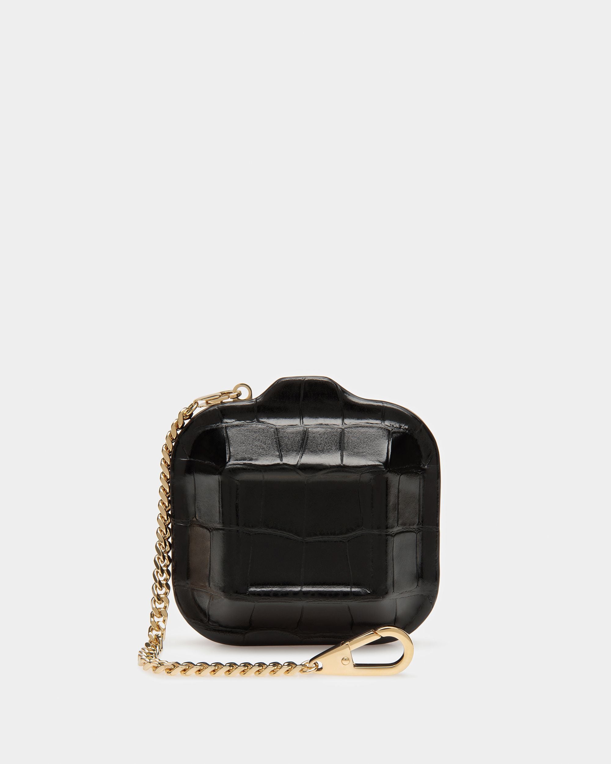 To Go Airpods Case In Crocodile Embossed Leather - Women's - Bally - 01