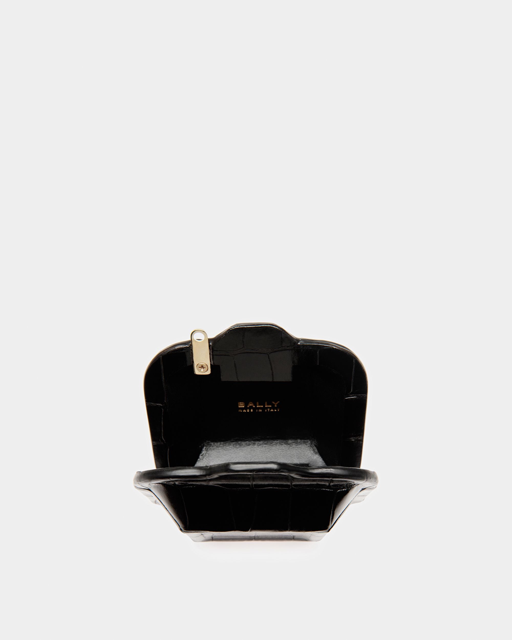 To Go Airpods Case In Crocodile Embossed Leather - Women's - Bally - 04