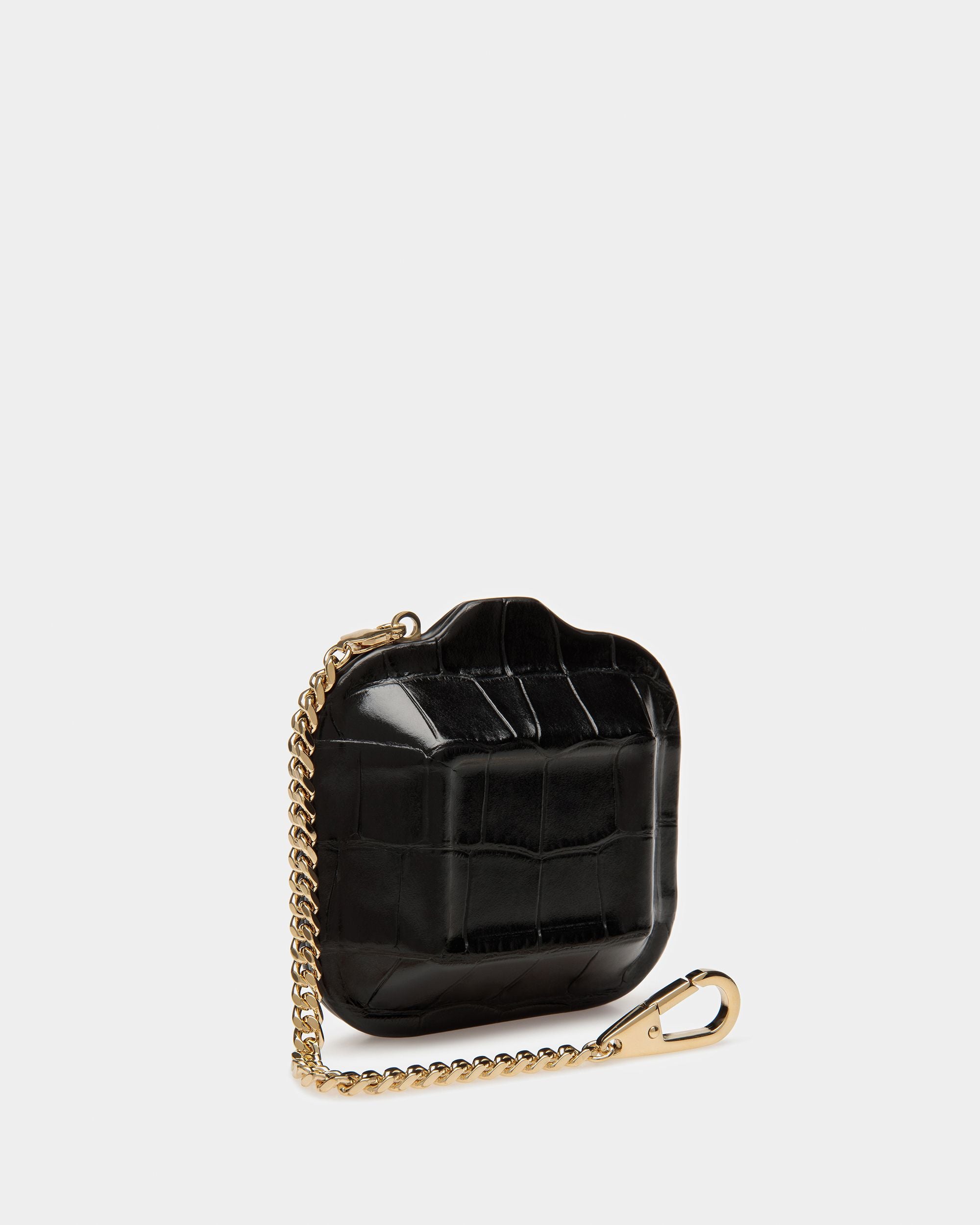 To Go Airpods Case In Crocodile Embossed Leather - Women's - Bally - 05