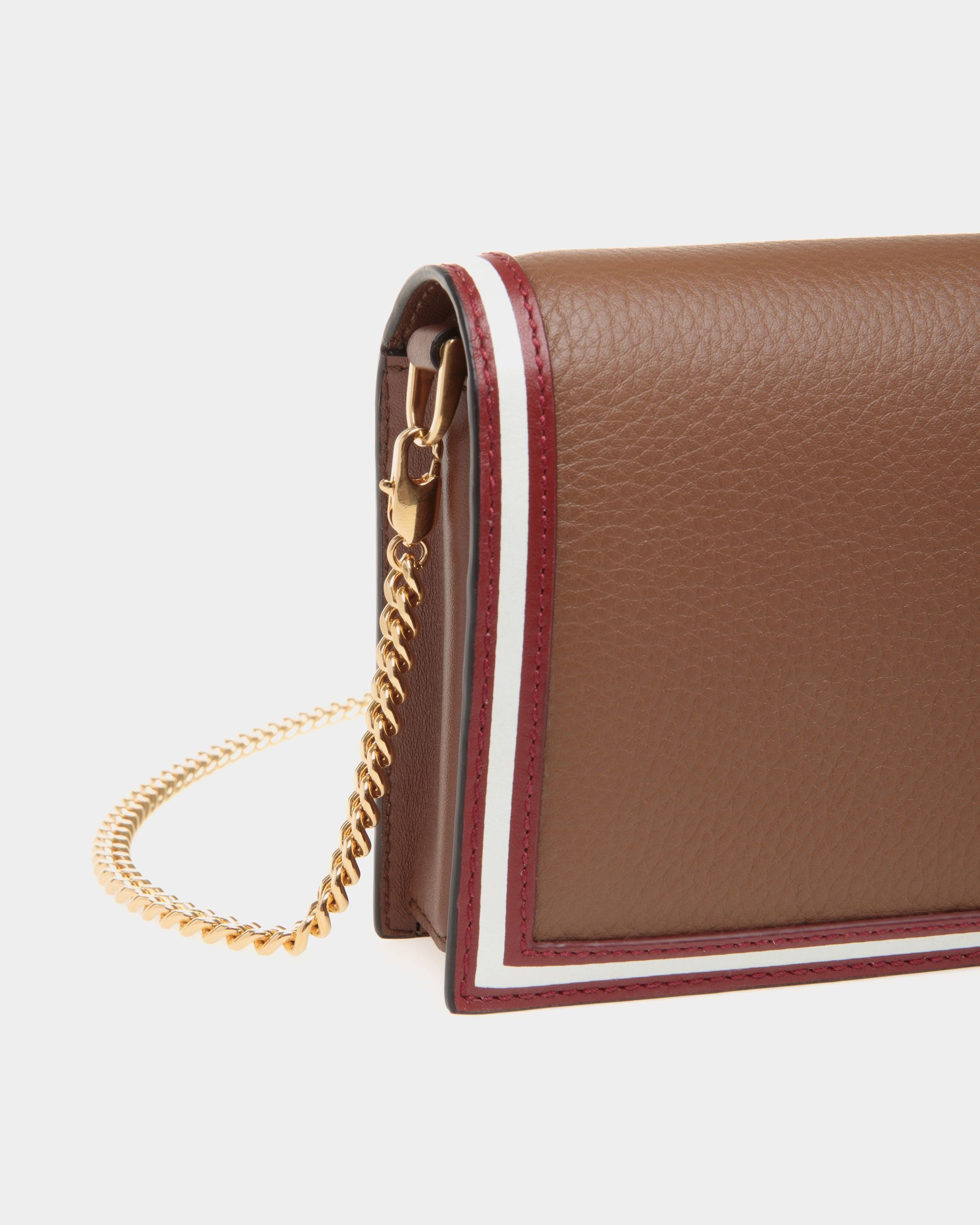 Code Wallet On A Chain In Brown Leather - Women's - Bally - 04