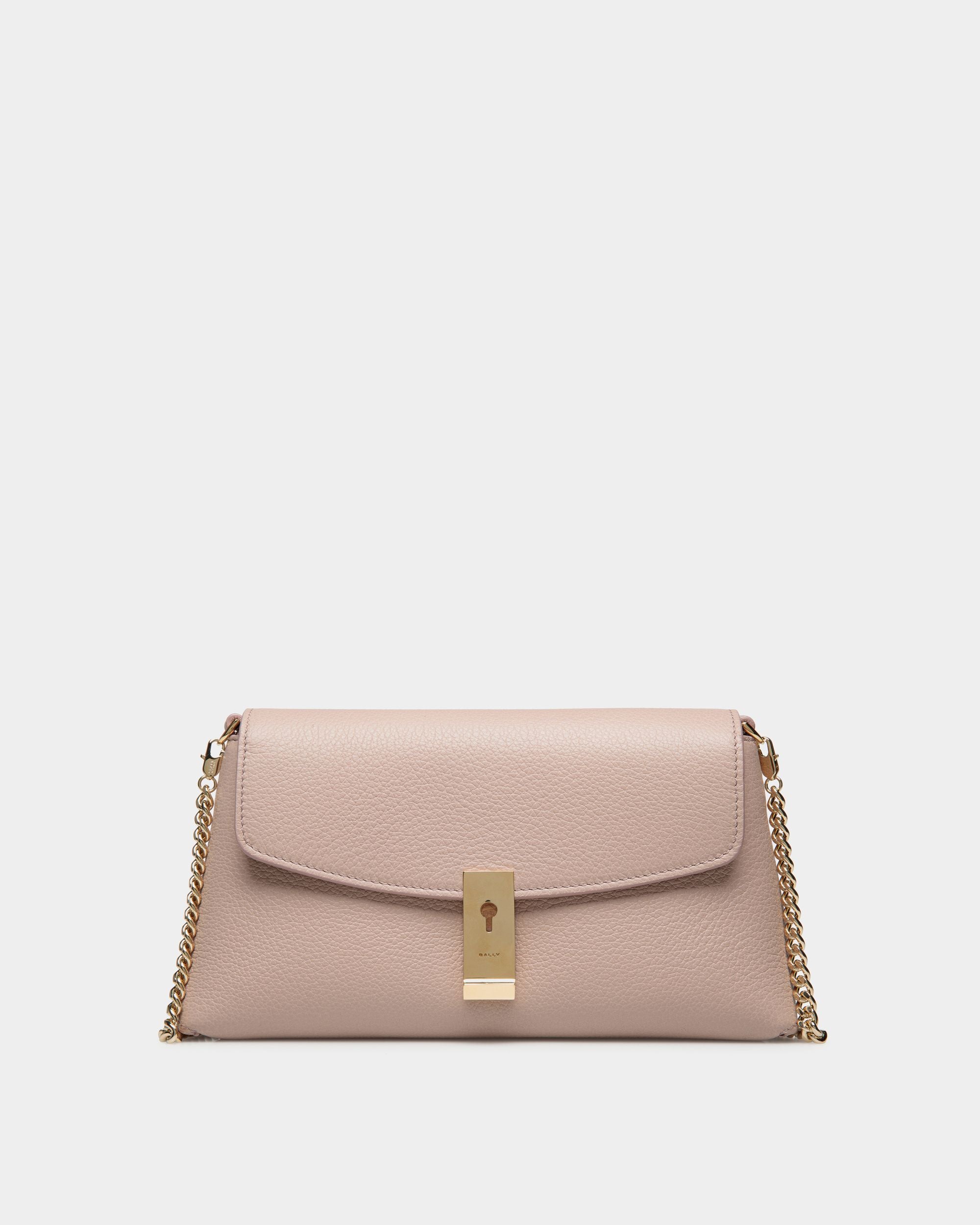 Minibolso Multiusos Lock Me De Piel Granulada Light Beige - Mujer - Bally - 01