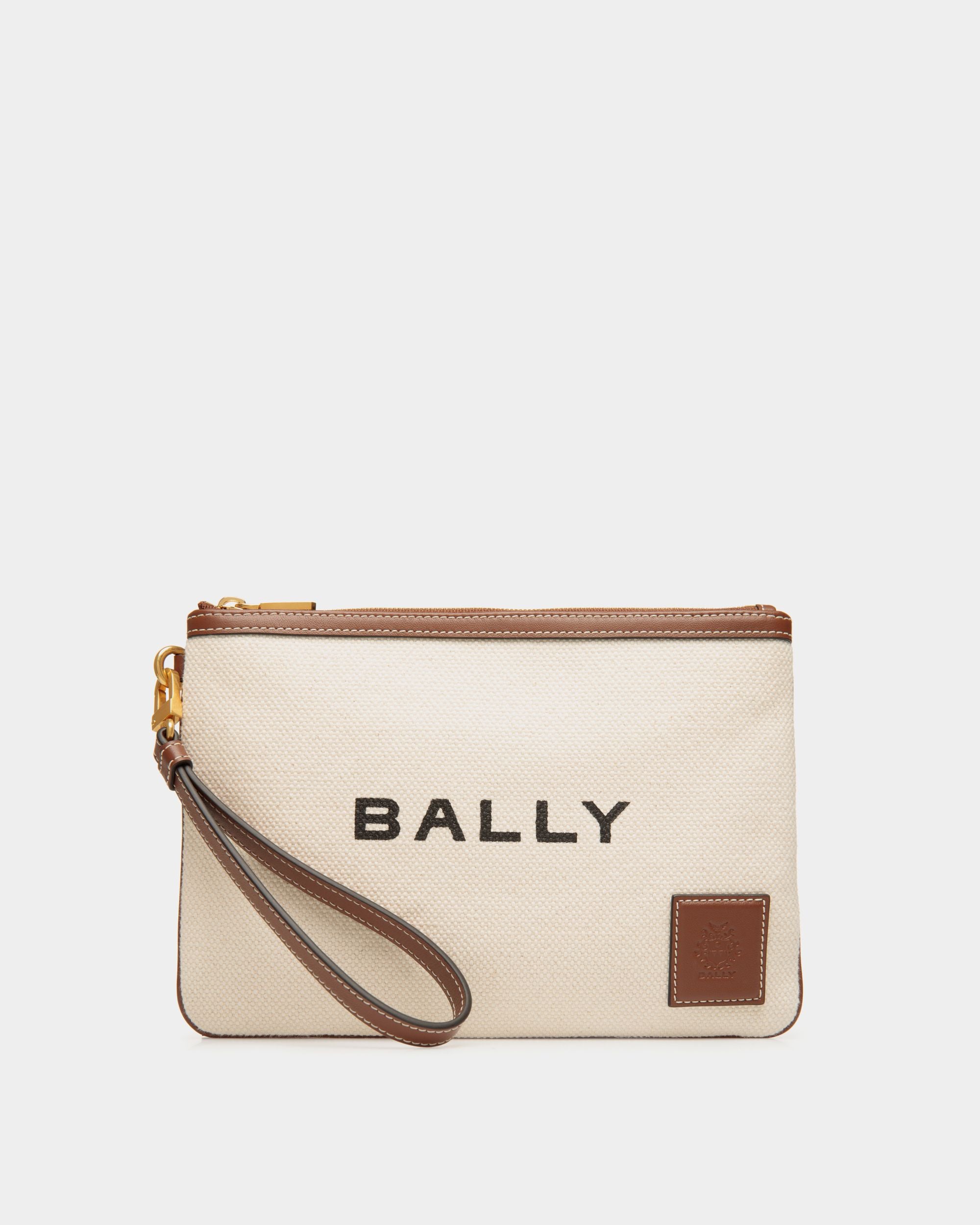 Akelei Pouch In Beige Fabric - Mujer - Bally - 01