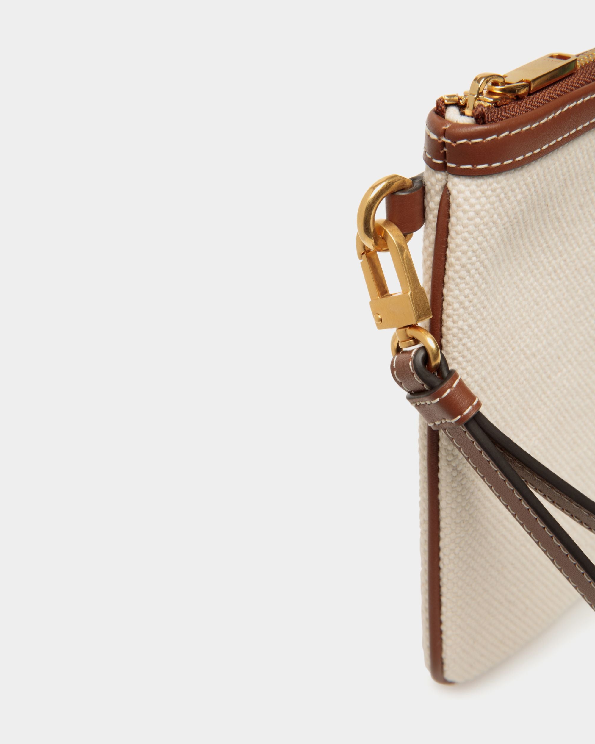 Akelei Pouch In Beige Fabric - Mujer - Bally - 04