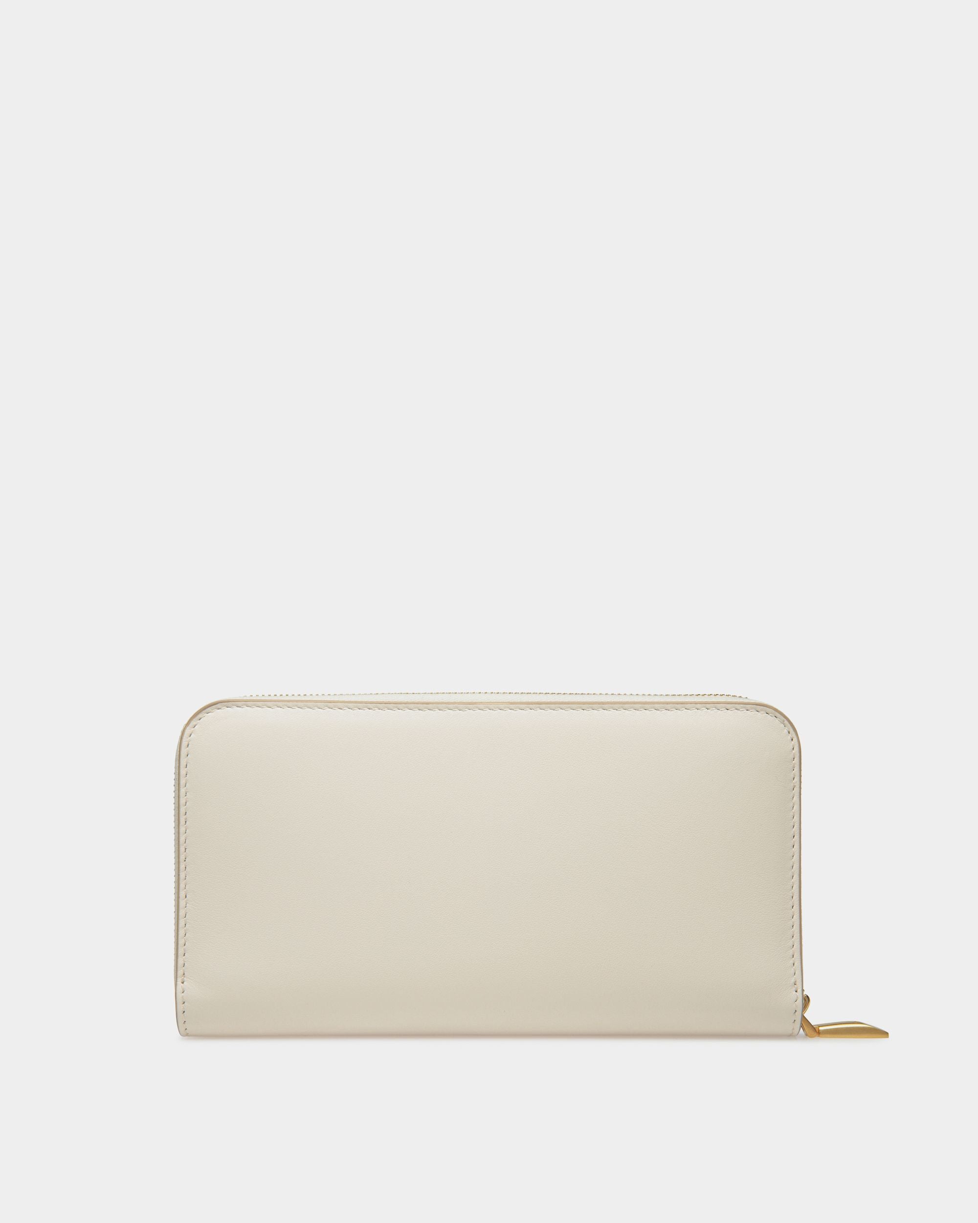 Cartera Alargada Emblem De Piel Color Blanco - Mujer - Bally - 02