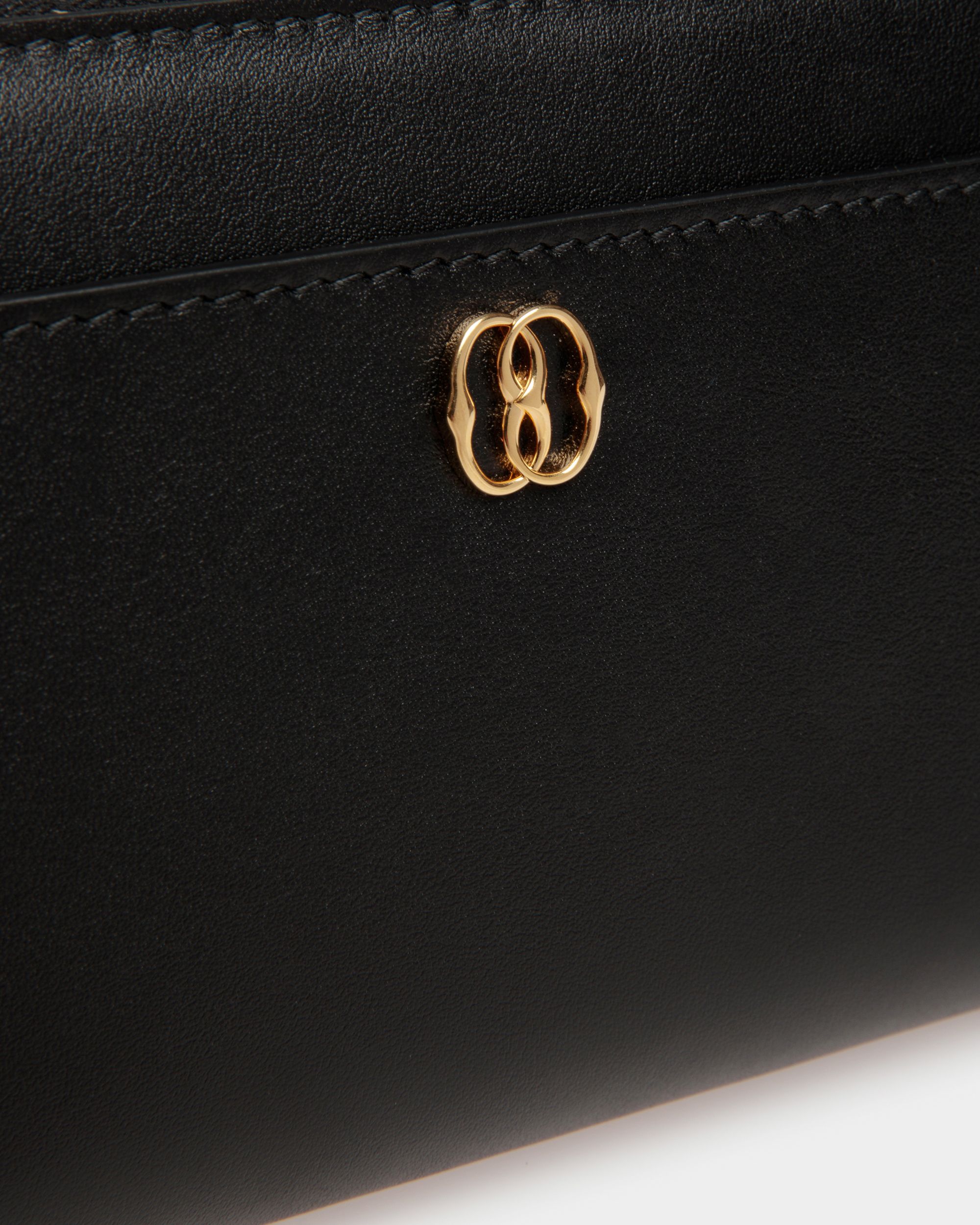 Cartera Alargada Emblem De Piel Color Negro - Mujer - Bally - 04