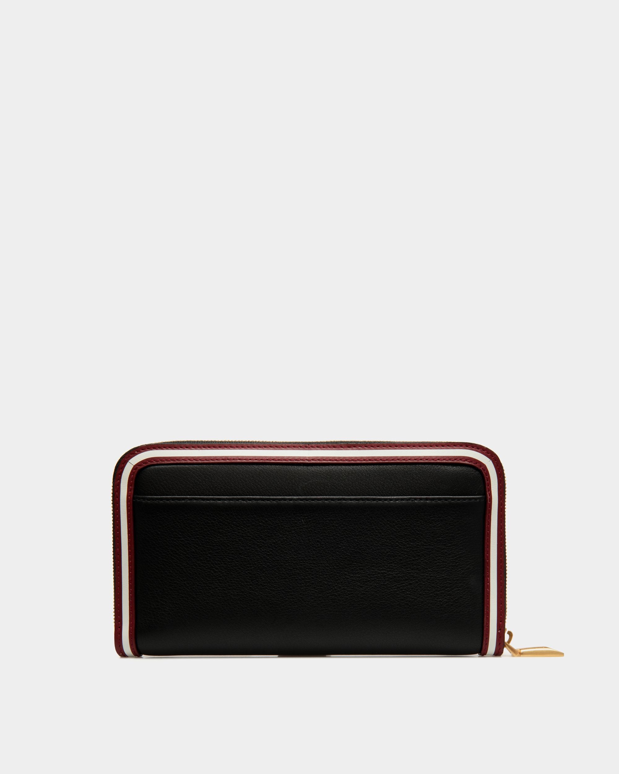 Code Zip Around Wallet In Black Leather - Women's - Bally - 02