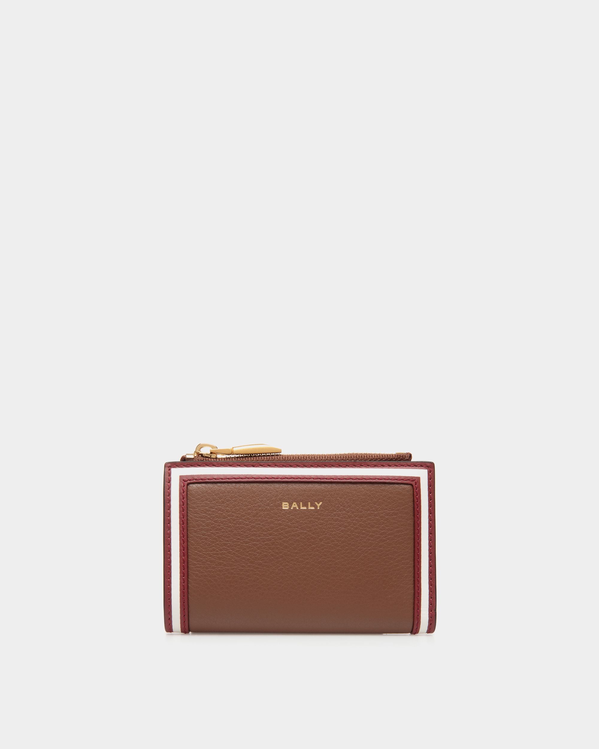 Code Wallet In Brown Leather - Women's - Bally - 01