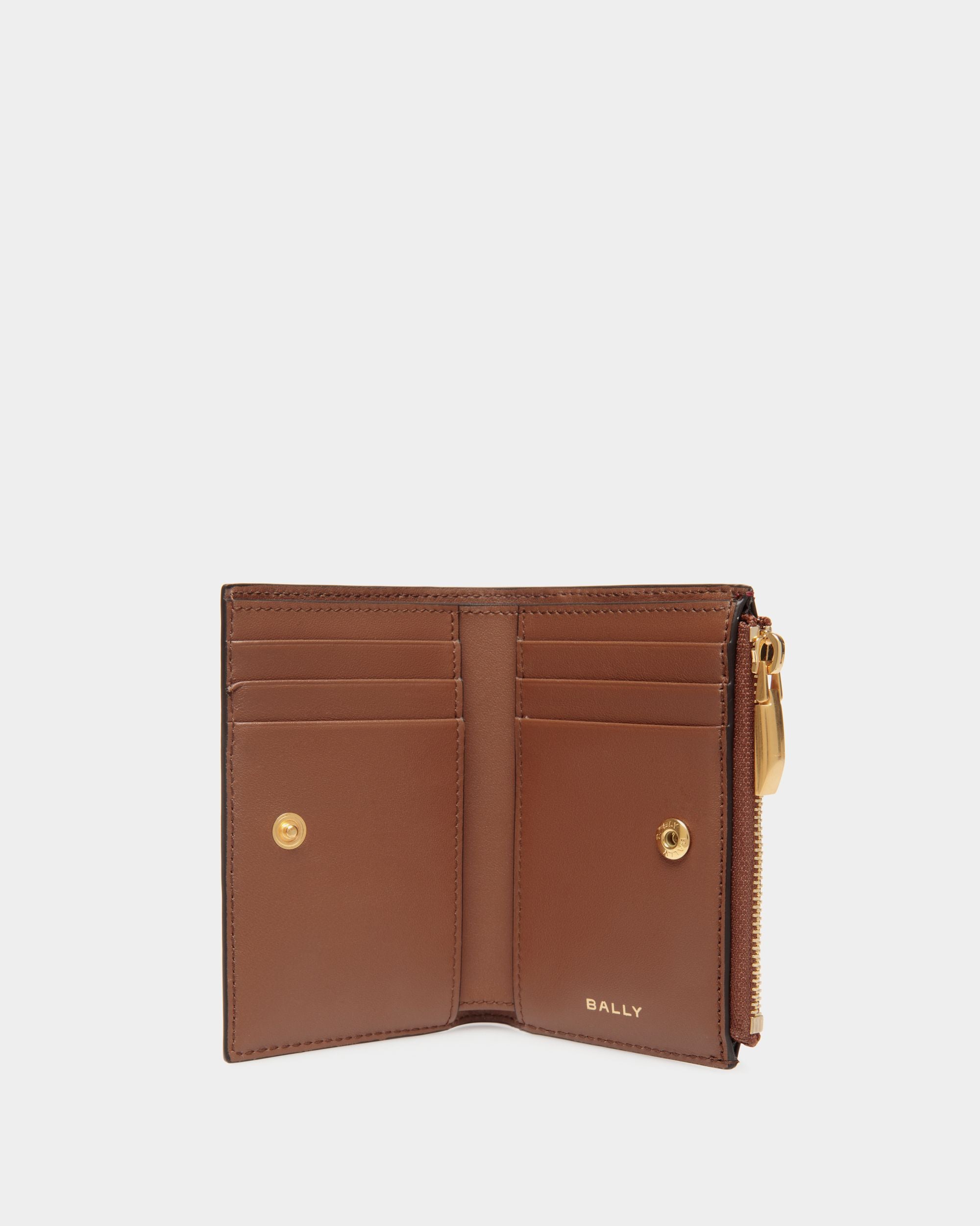 Code Wallet In Brown Leather - Women's - Bally - 03