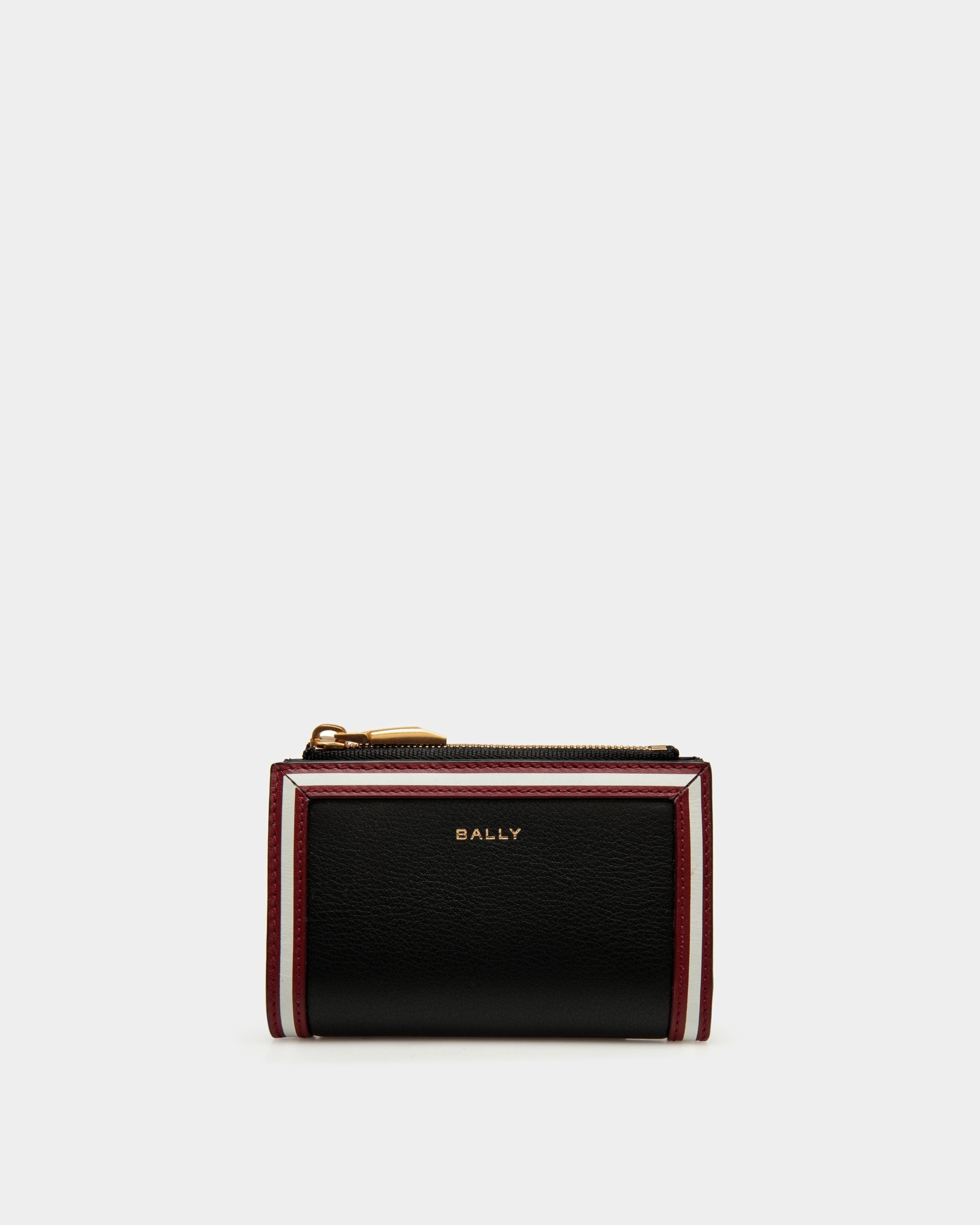 Code Wallet in Black Leather - Women's - Bally - 01