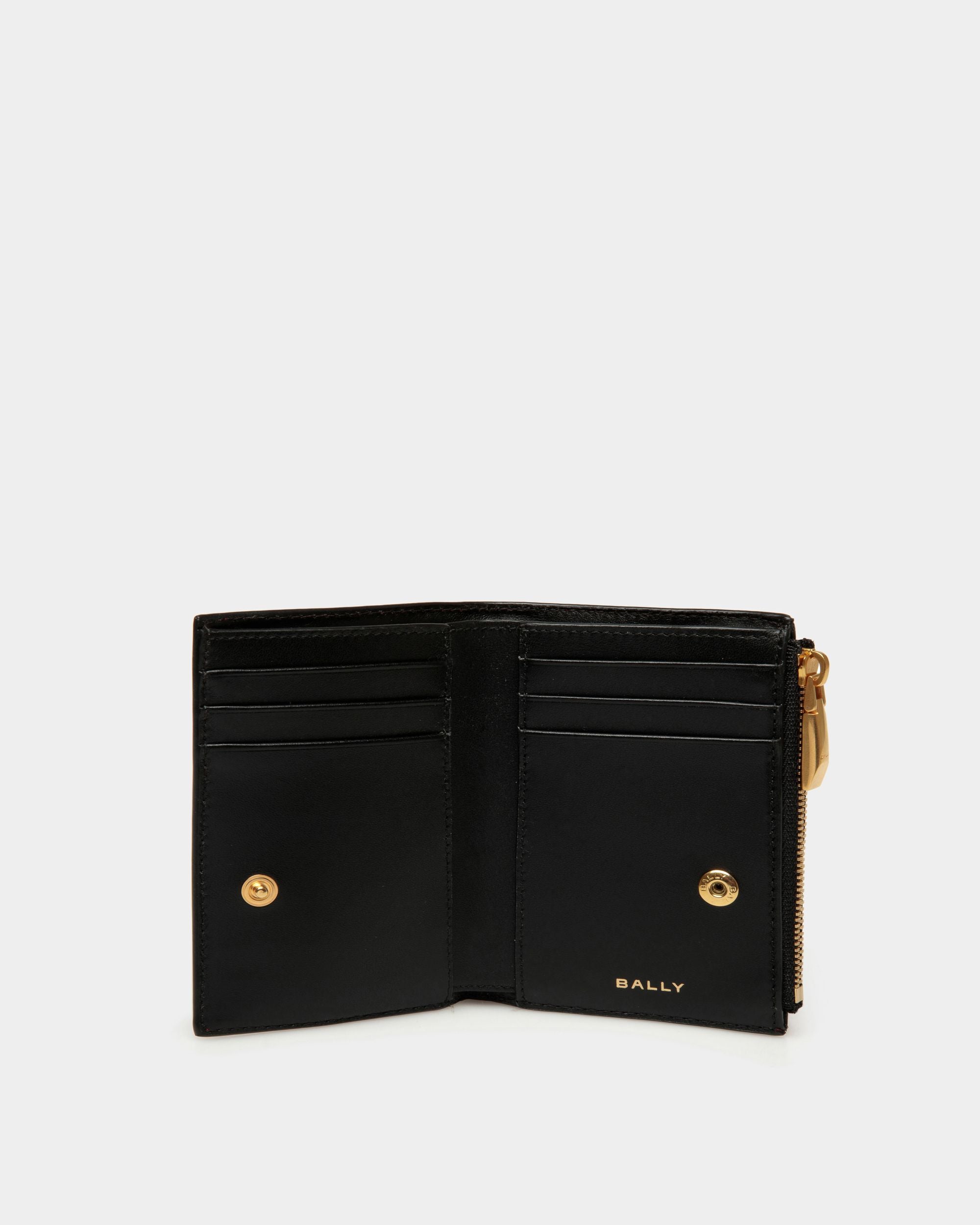 Code Wallet in Black Leather - Women's - Bally - 03