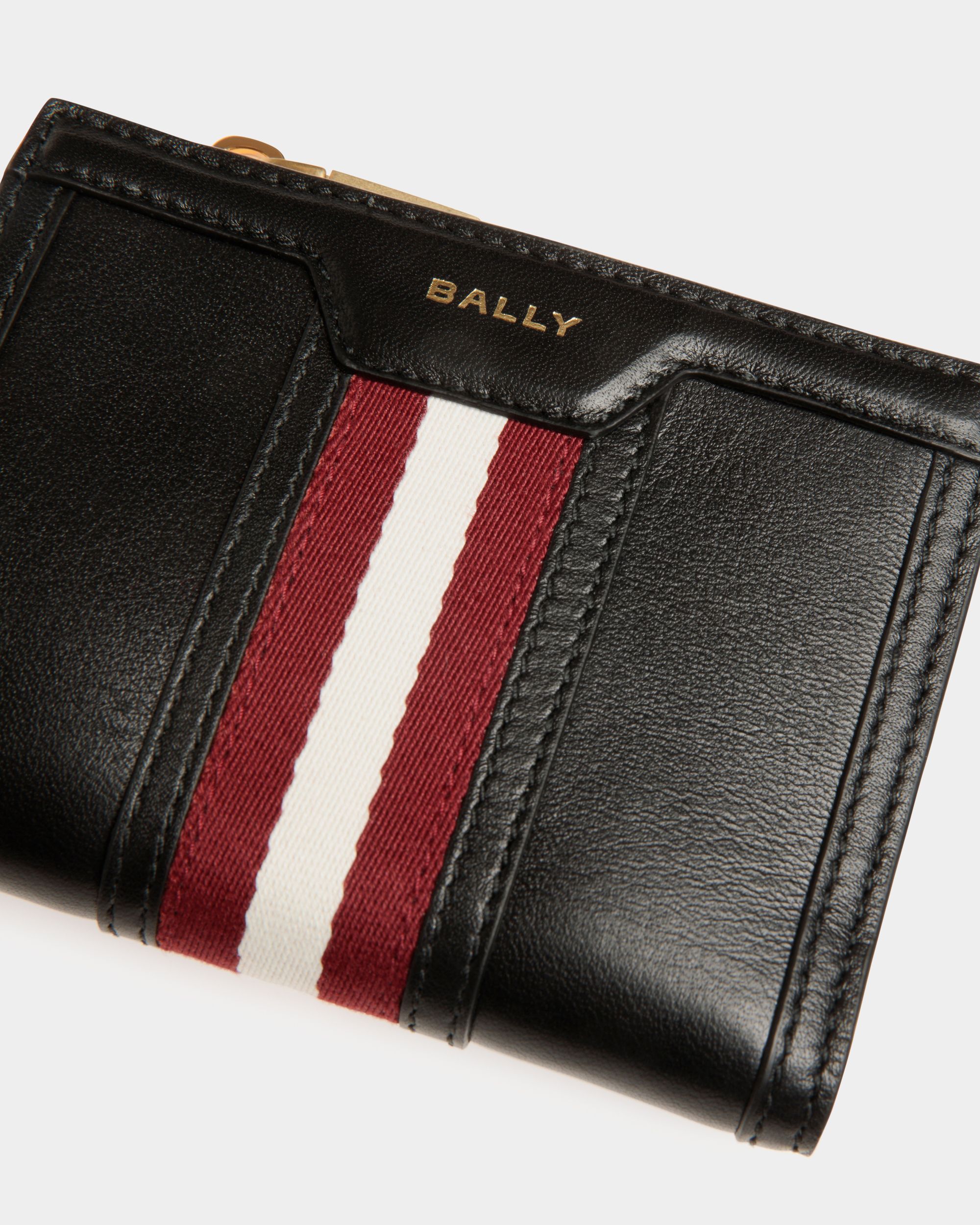 Code Wallet in Black Leather - Women's - Bally - 04