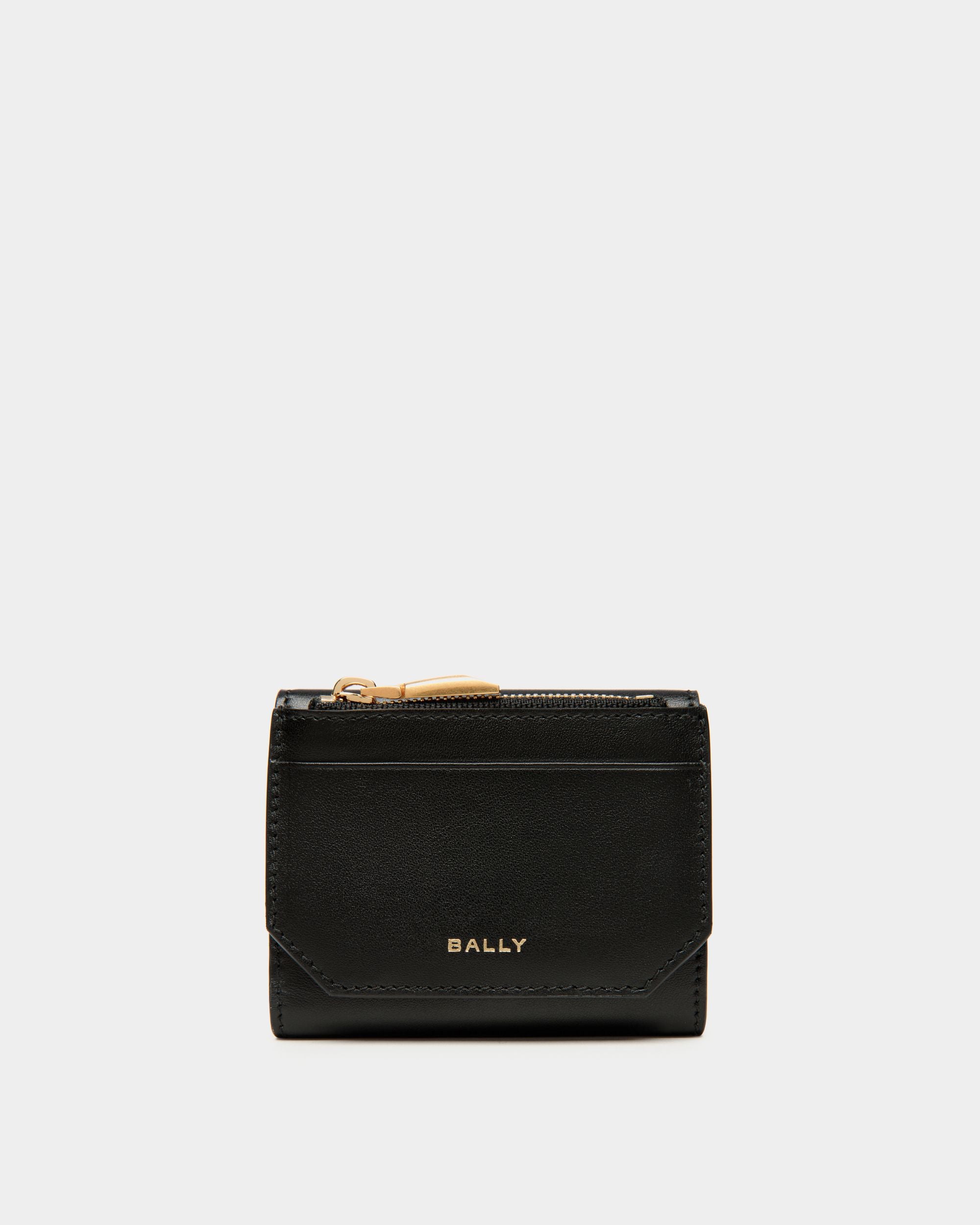 Emblem Wallet In Black Leather - Women's - Bally - 02