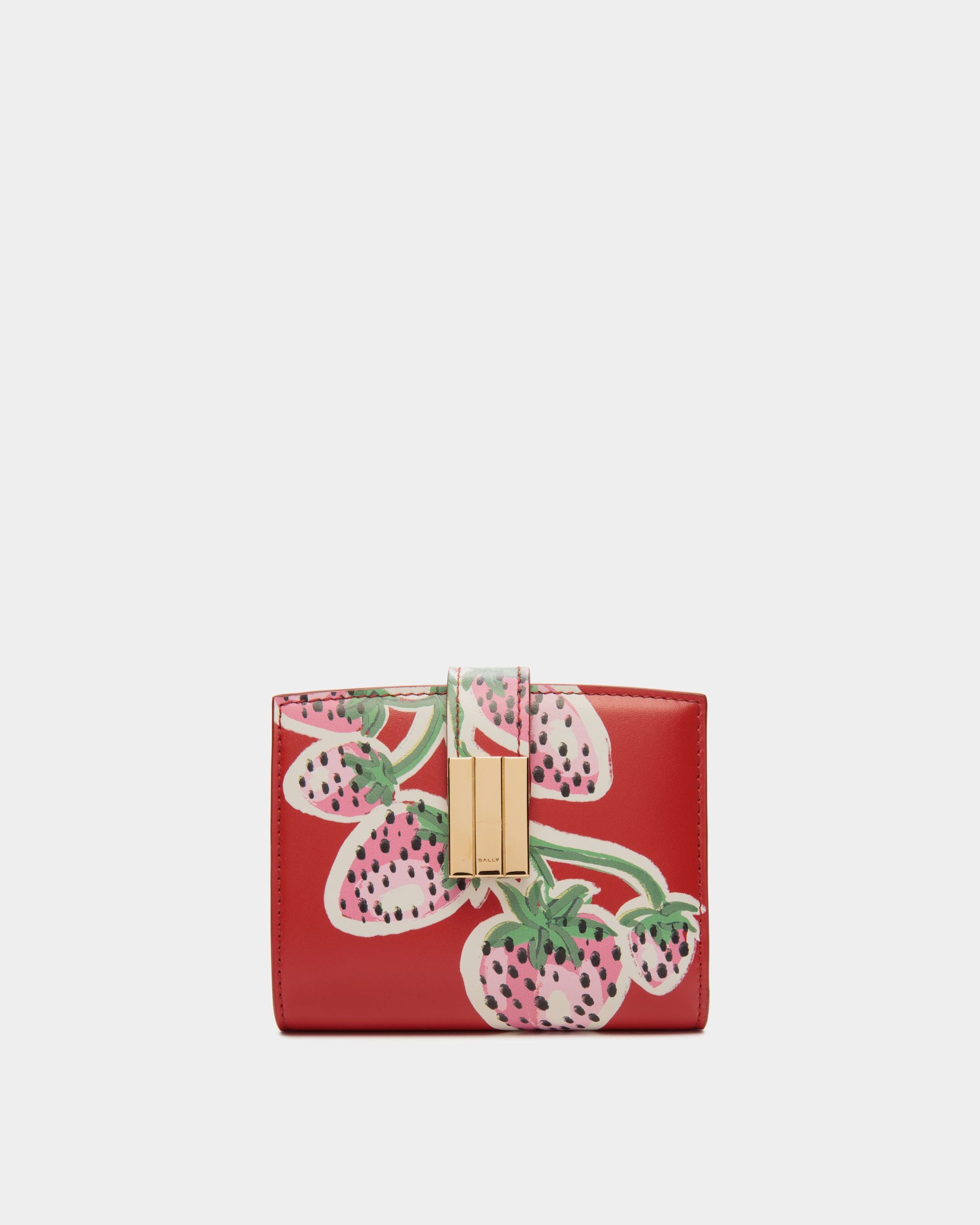 Cartera Ollam De Piel Con Estampado Strawberry - Mujer - Bally - 01