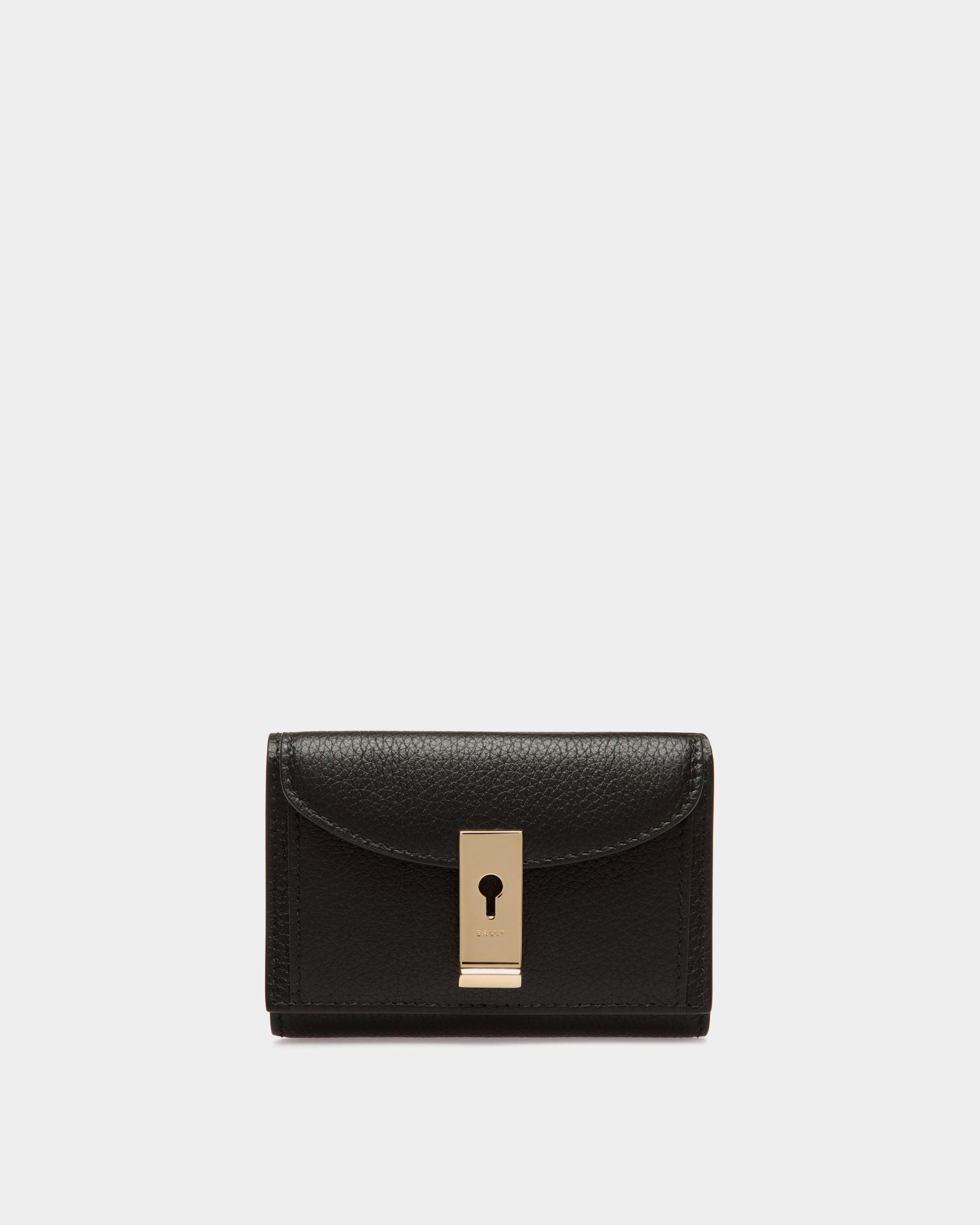 Cartera Lock Me De Piel Granulada Negra - Mujer - Bally - 01