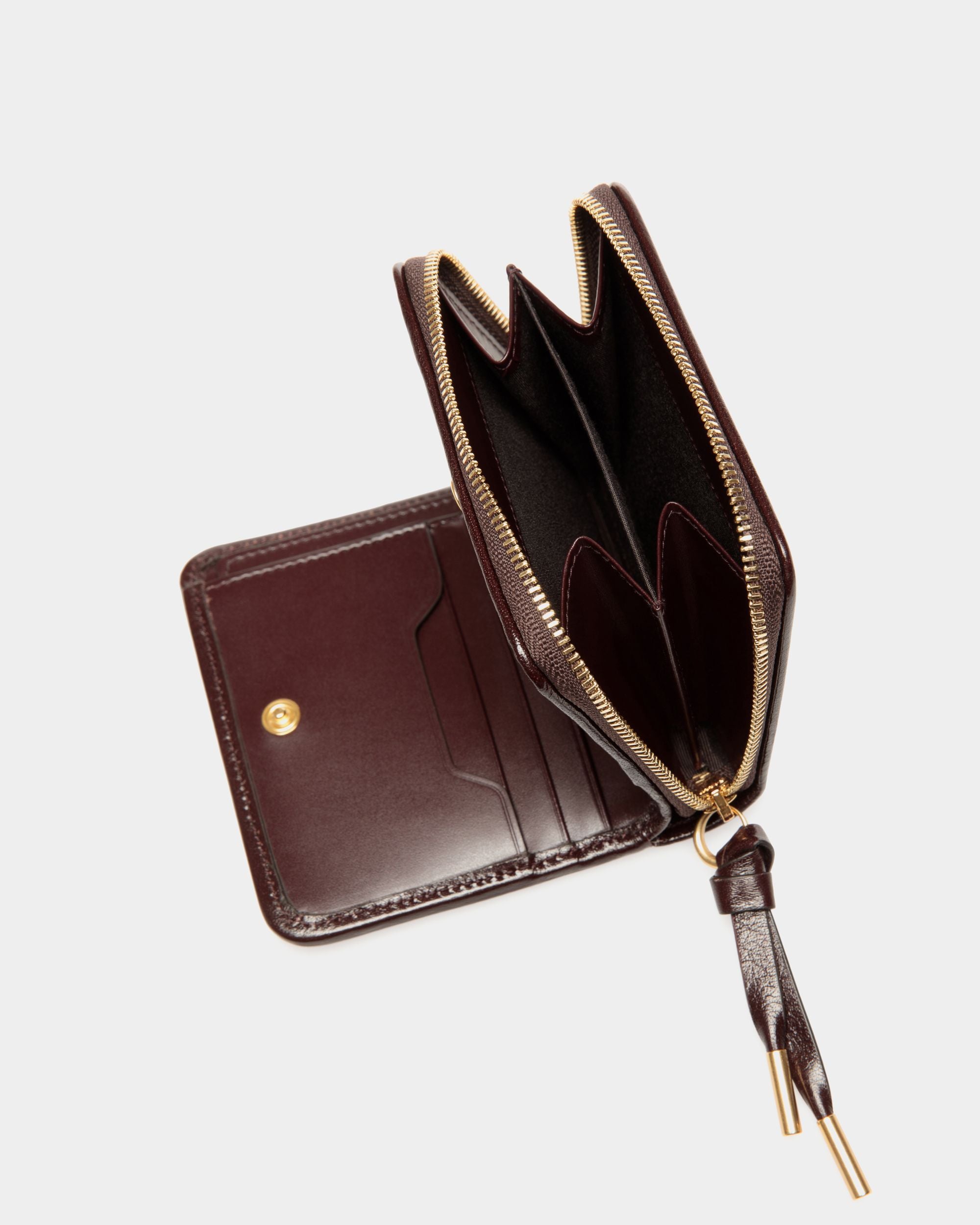 Bally Essential Wallet in Deep Burgundy Leather - Women's - Bally - 04