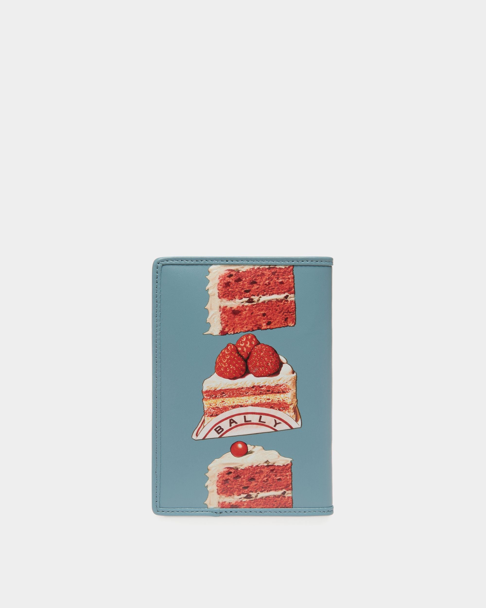 Funda Para Pasaporte De Piel Medium Blue Con Estampado Bally Cake - Mujer - Bally - 02