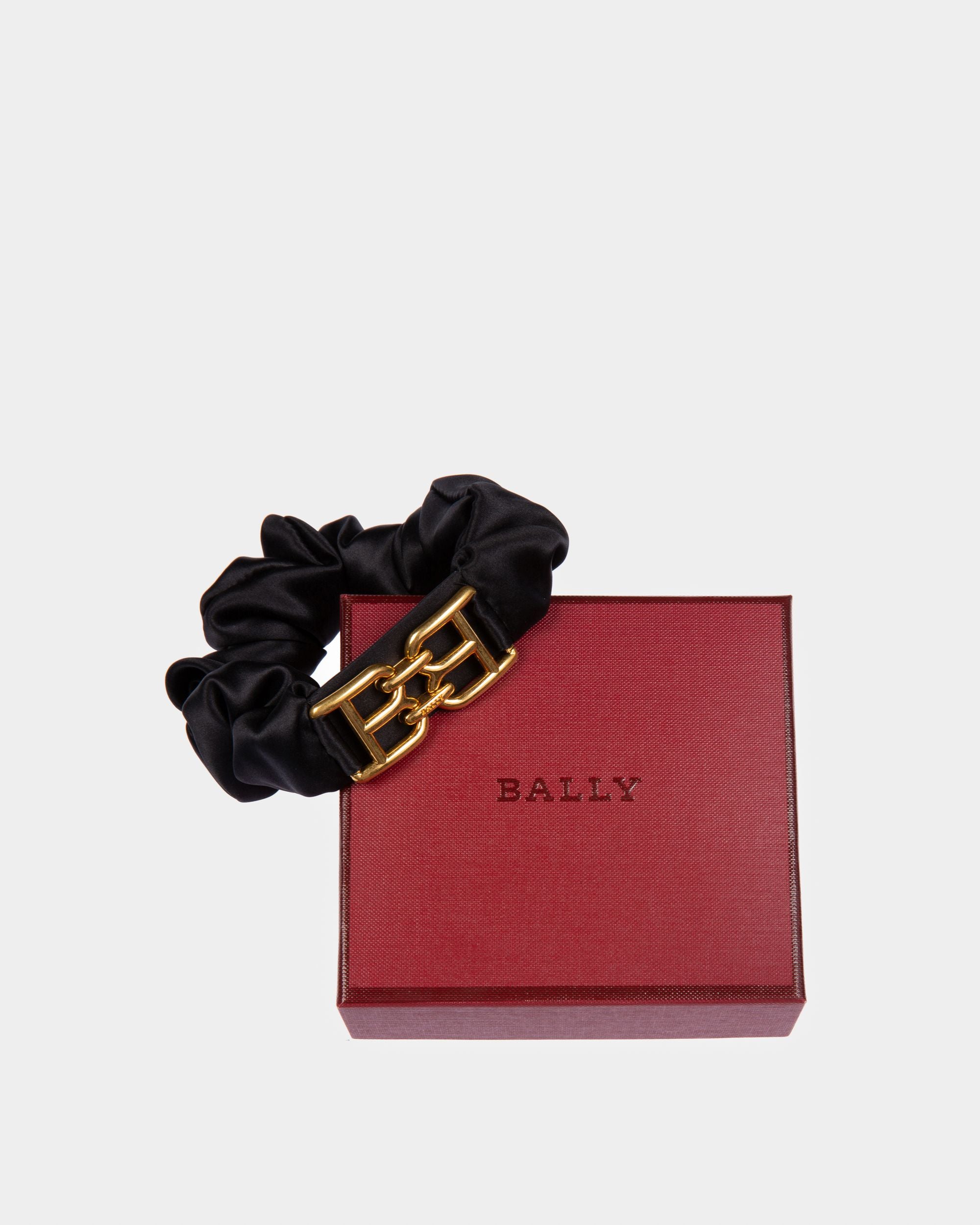 B-Chain Scrunchie Complemento De Seda De Color Negro - Mujer - Bally - 02