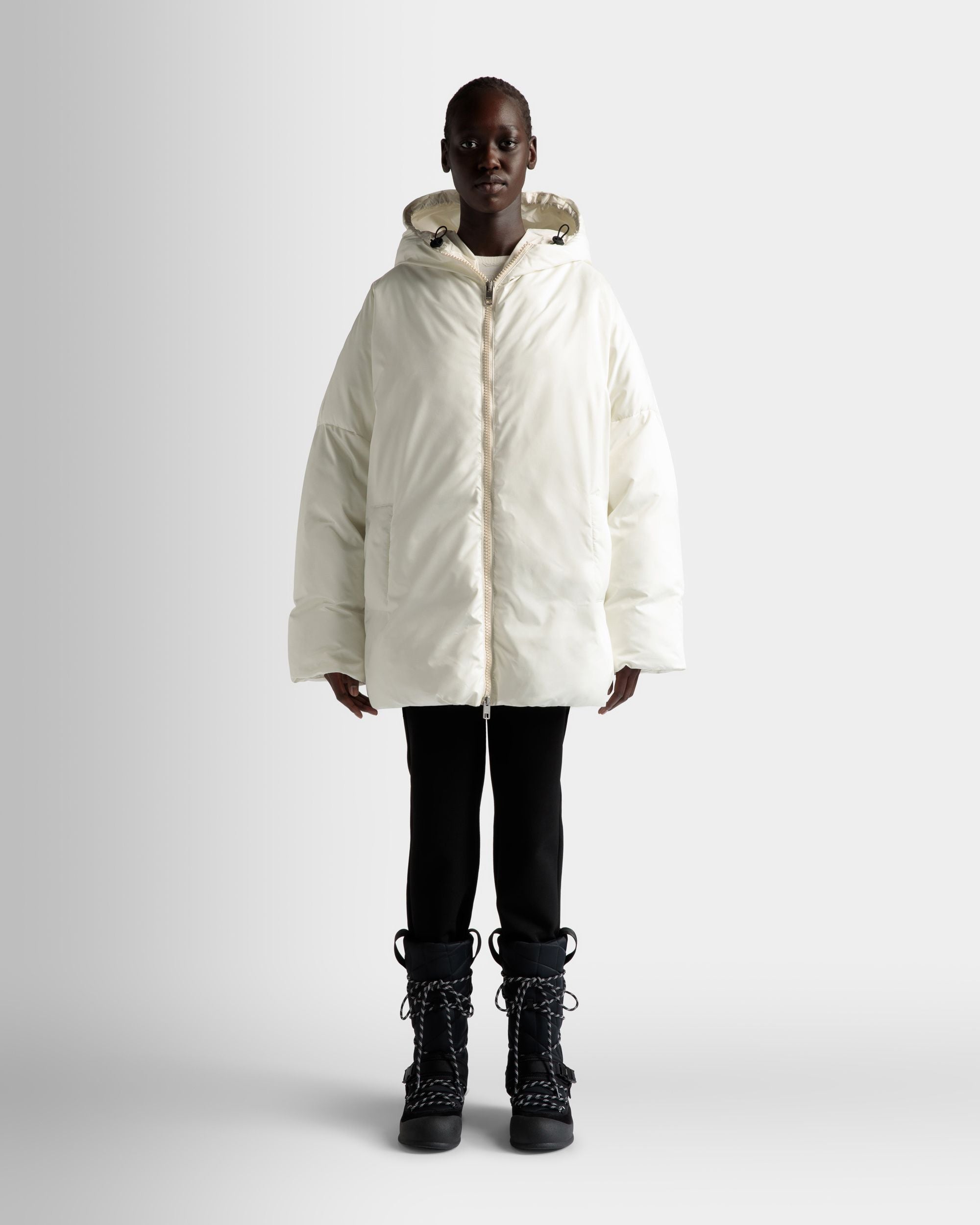 Puffer Jacket In White Nylon - Women's - Bally - 02