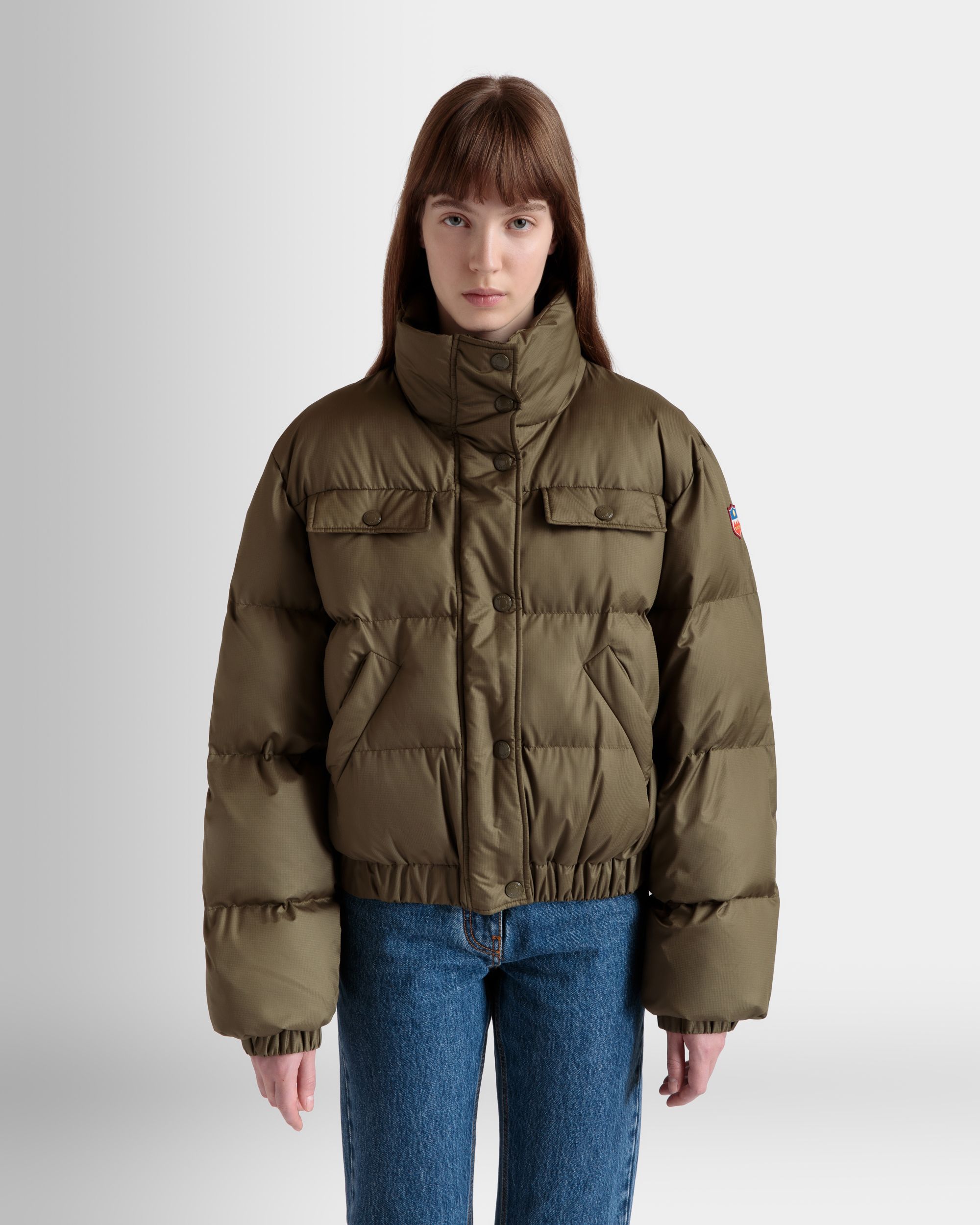 Plumífero De Nailon Olive Green - Mujer - Bally - 03