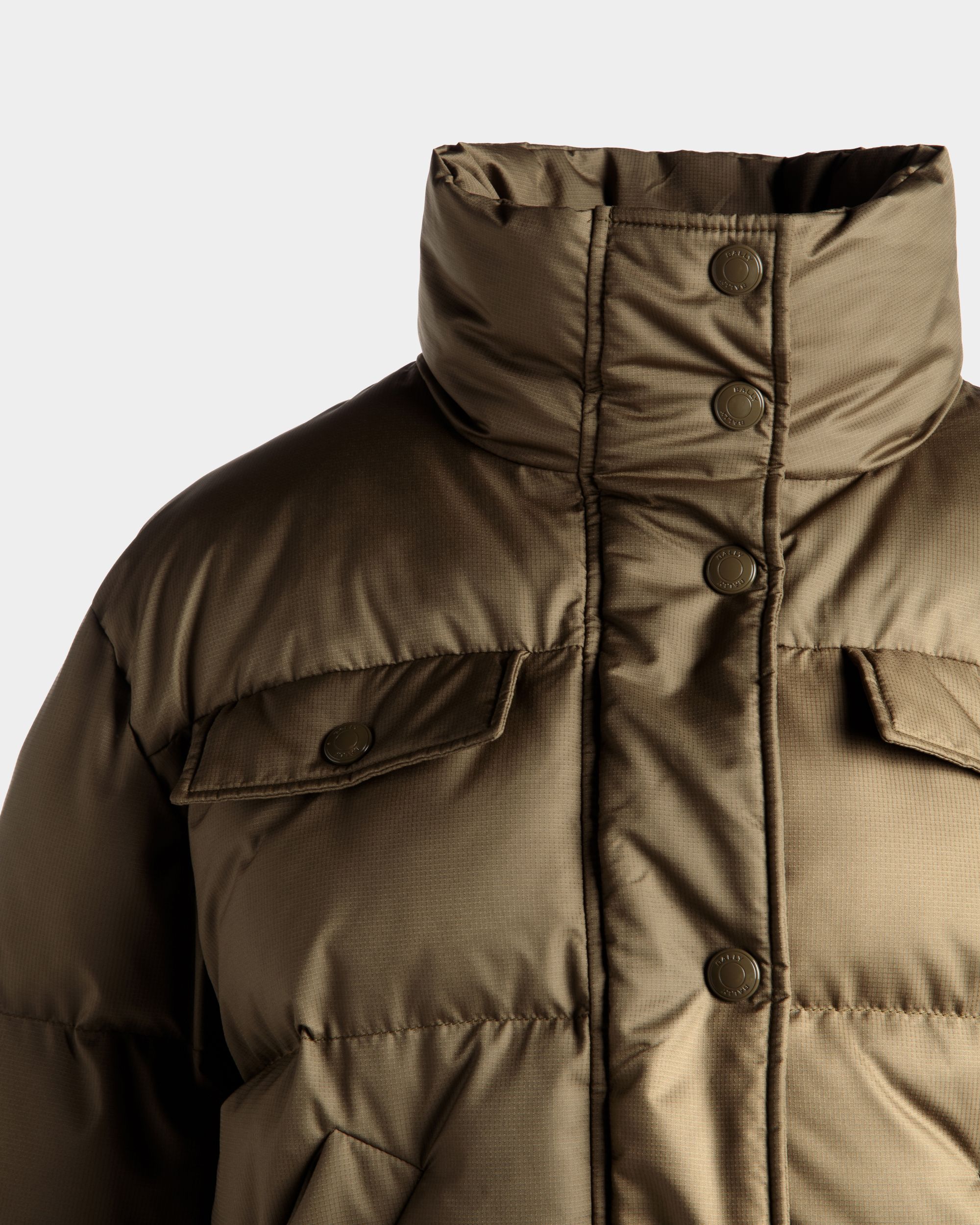 Plumífero De Nailon Olive Green - Mujer - Bally - 05