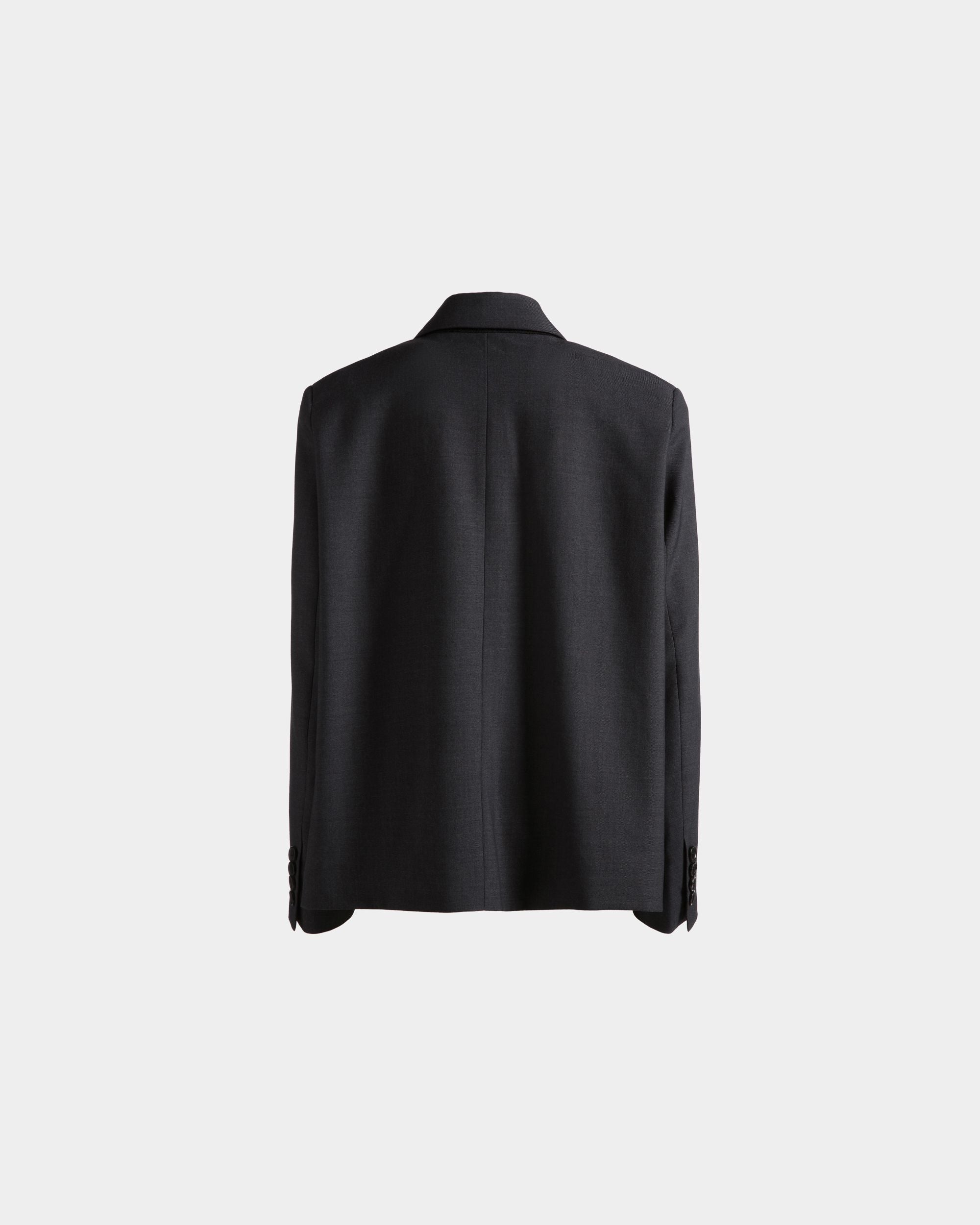 Blazer In Dark Grey Wool Blend - Women's - Bally - 03