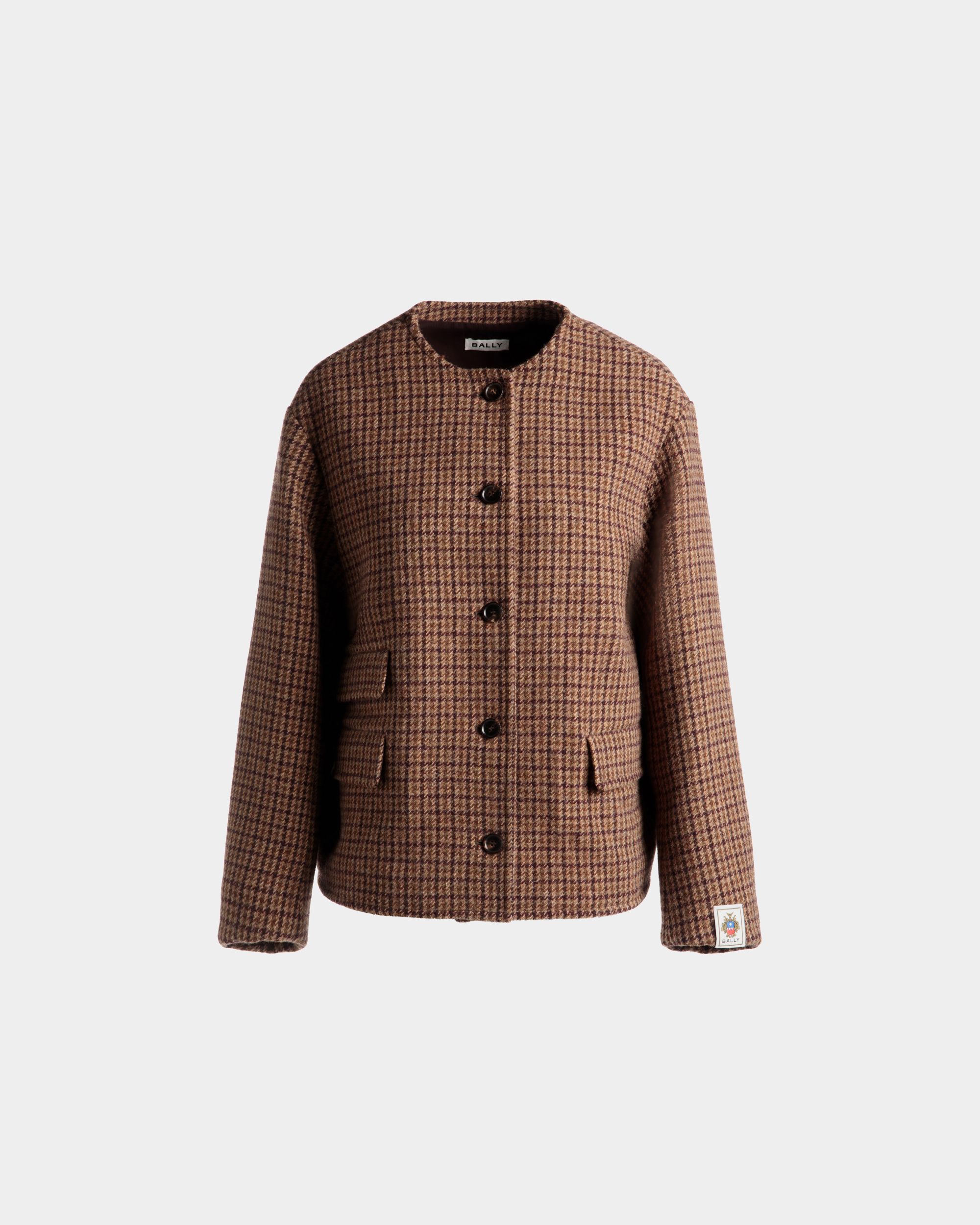 Jacket In Multibrown Check Wool - Women's - Bally - 01