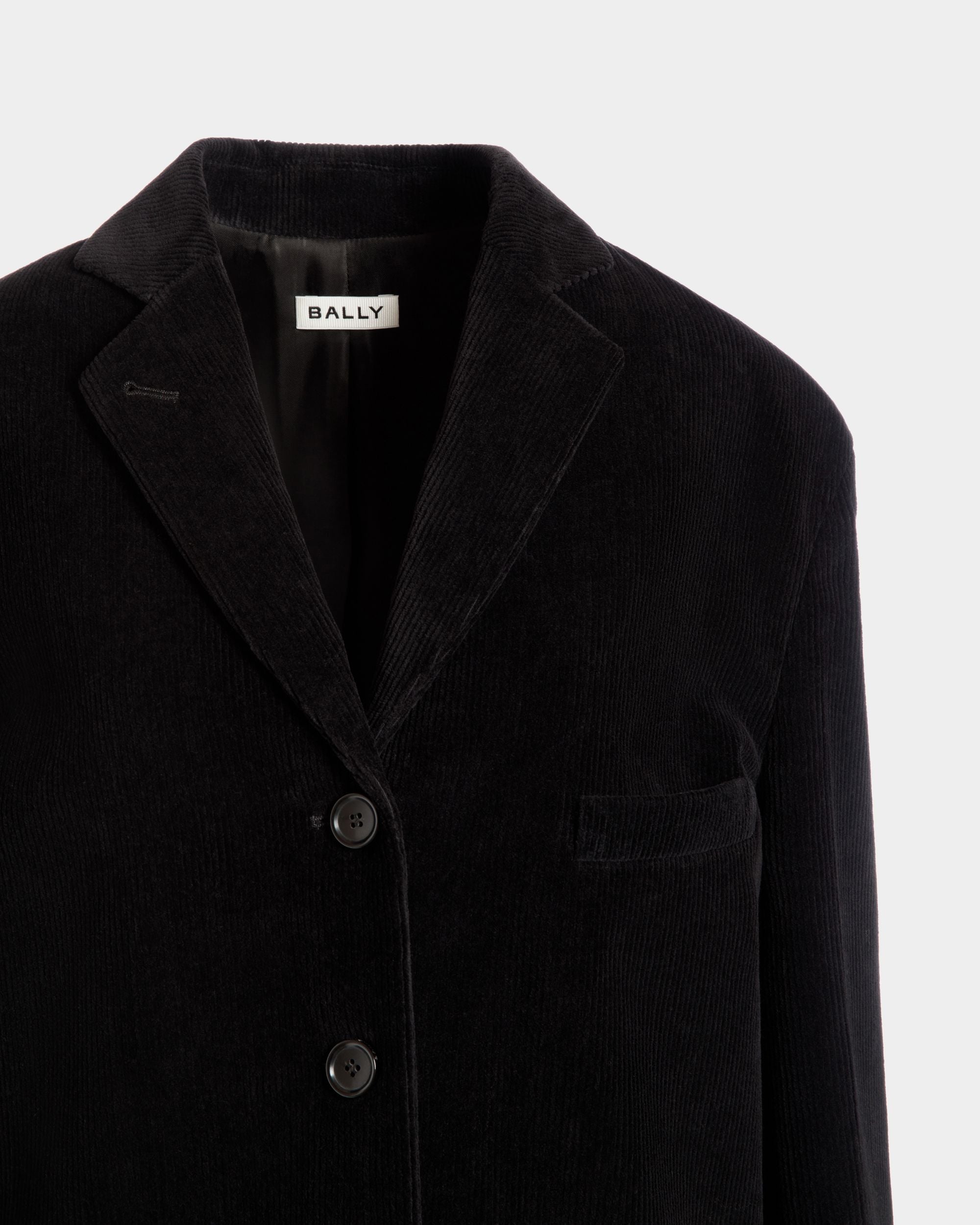 Blazer In Black Cotton Corduroy - Mujer - Bally - 04