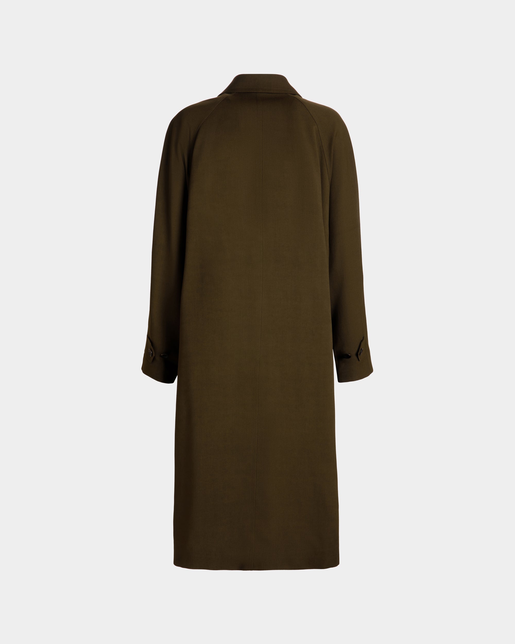 Abrigo De Gabardina Fluida Military Green - Mujer - Bally - 07