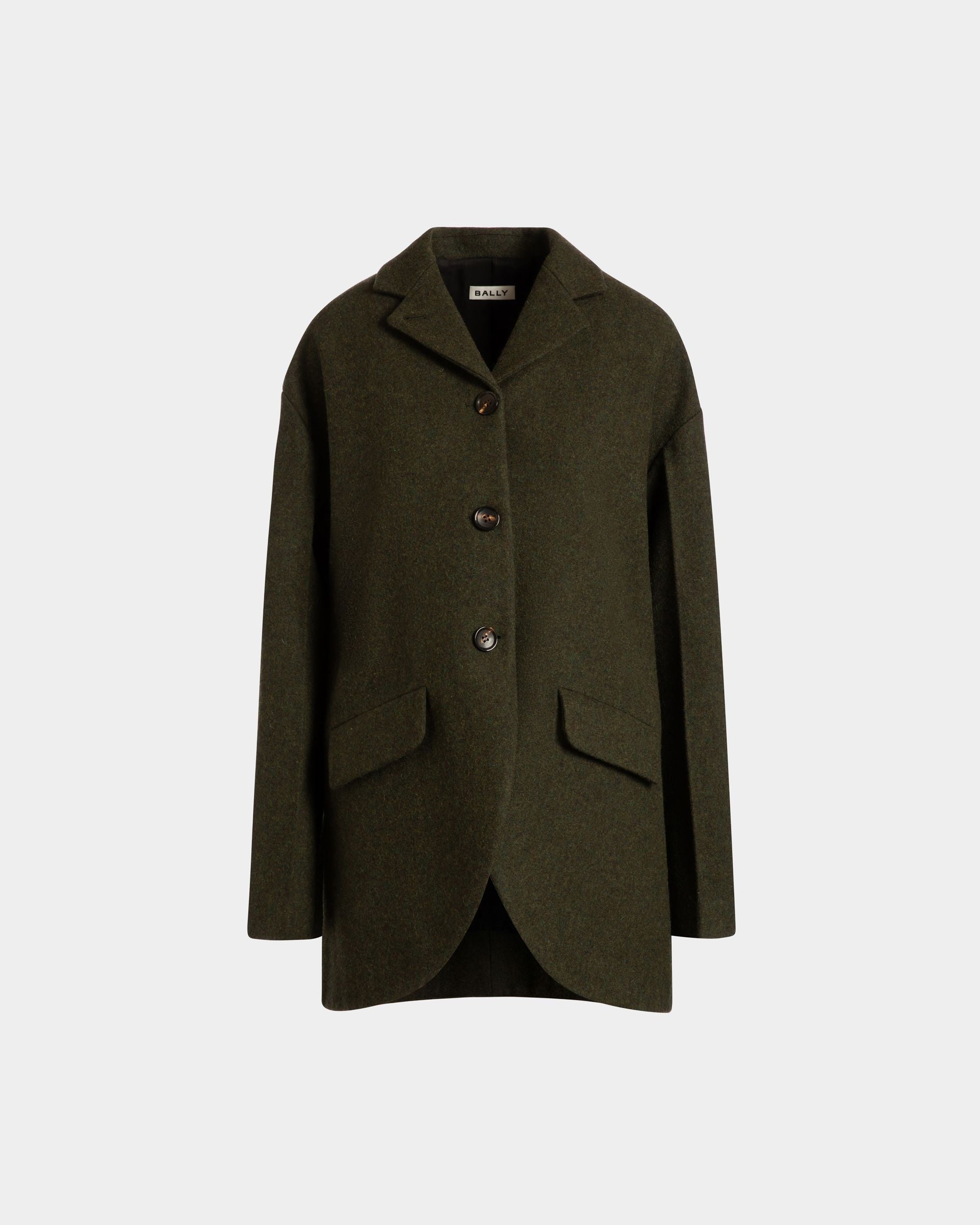 Blazer In Dark Green Wool - Mujer - Bally - 01
