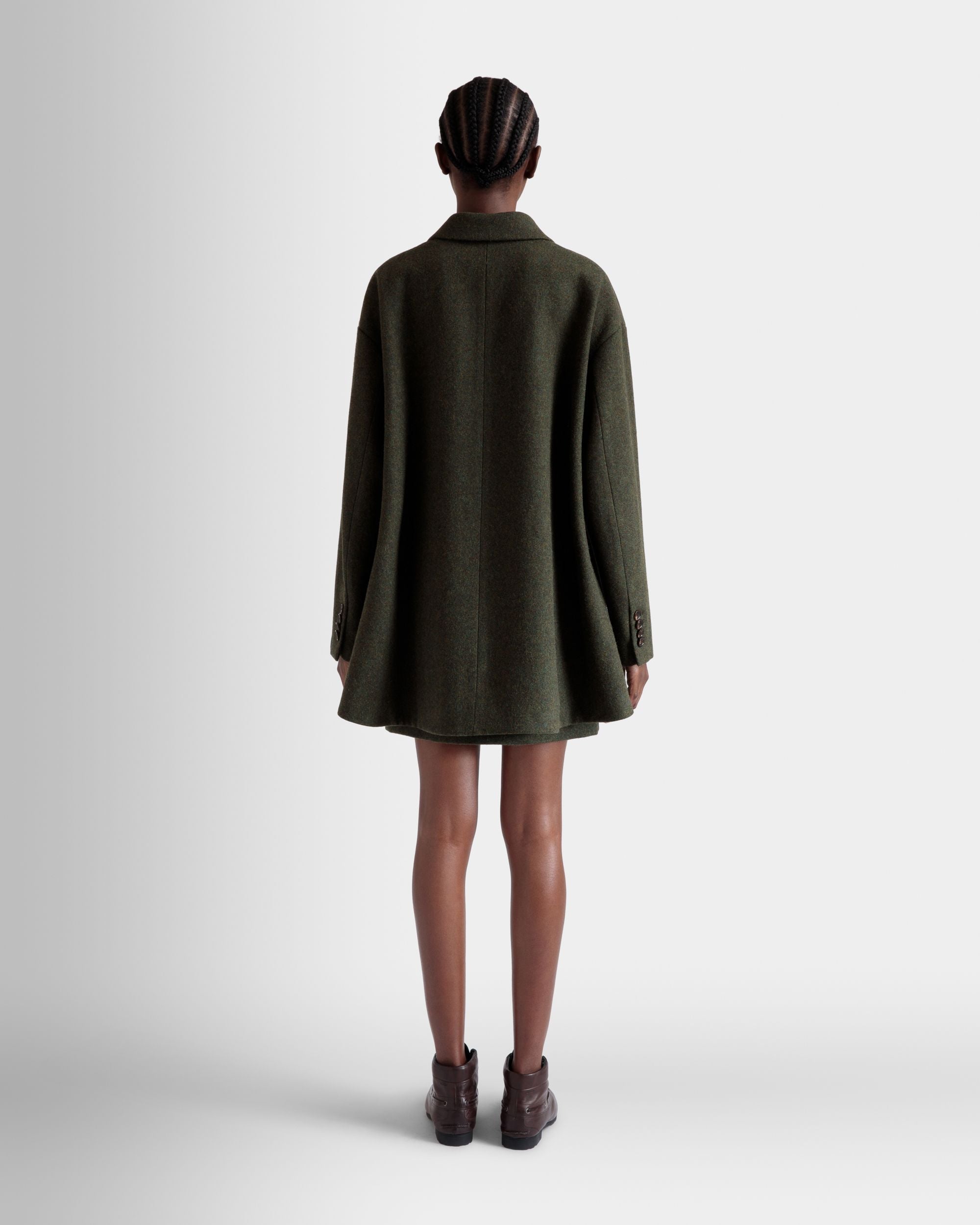 Blazer In Dark Green Wool - Mujer - Bally - 06