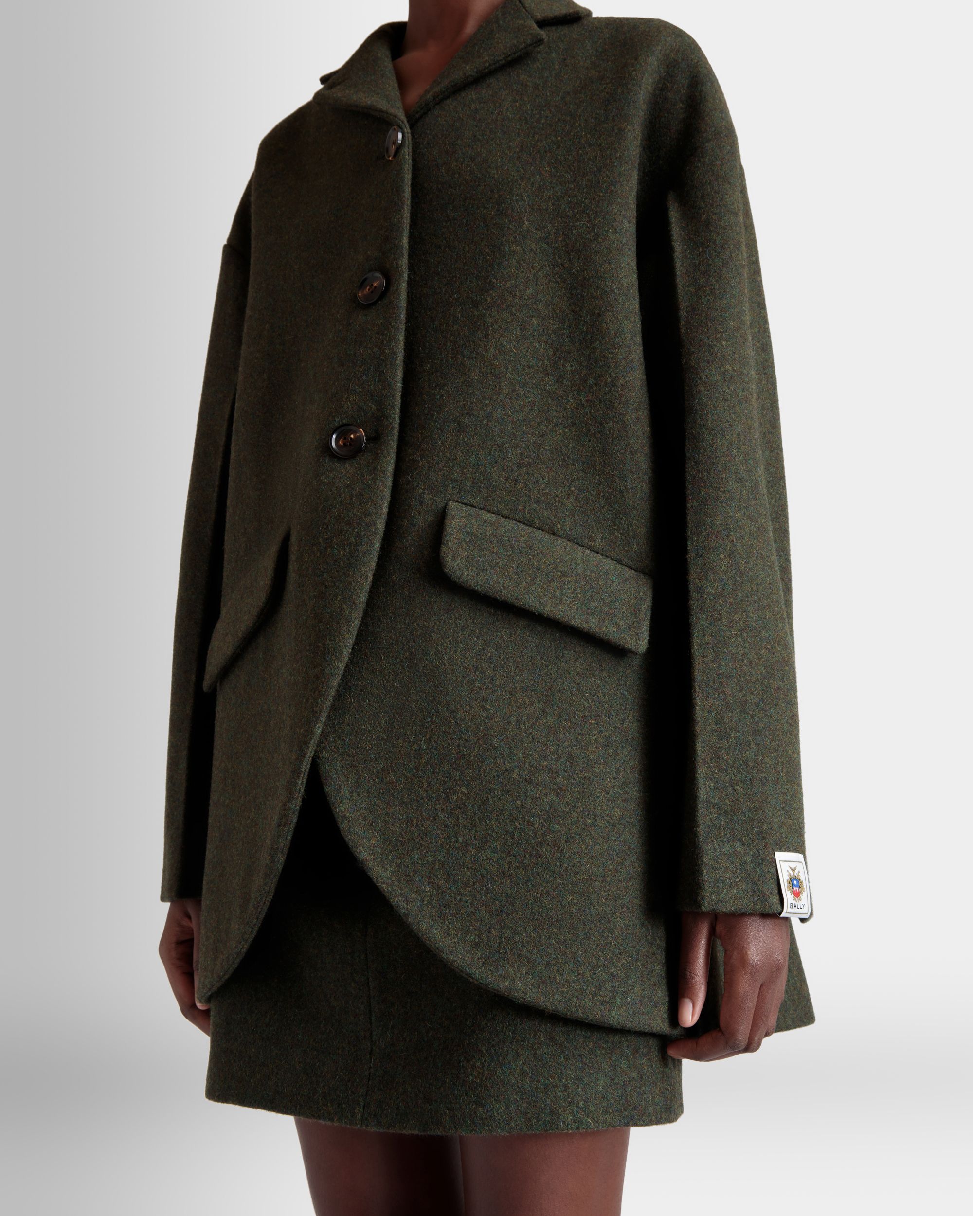 Blazer In Dark Green Wool - Mujer - Bally - 08