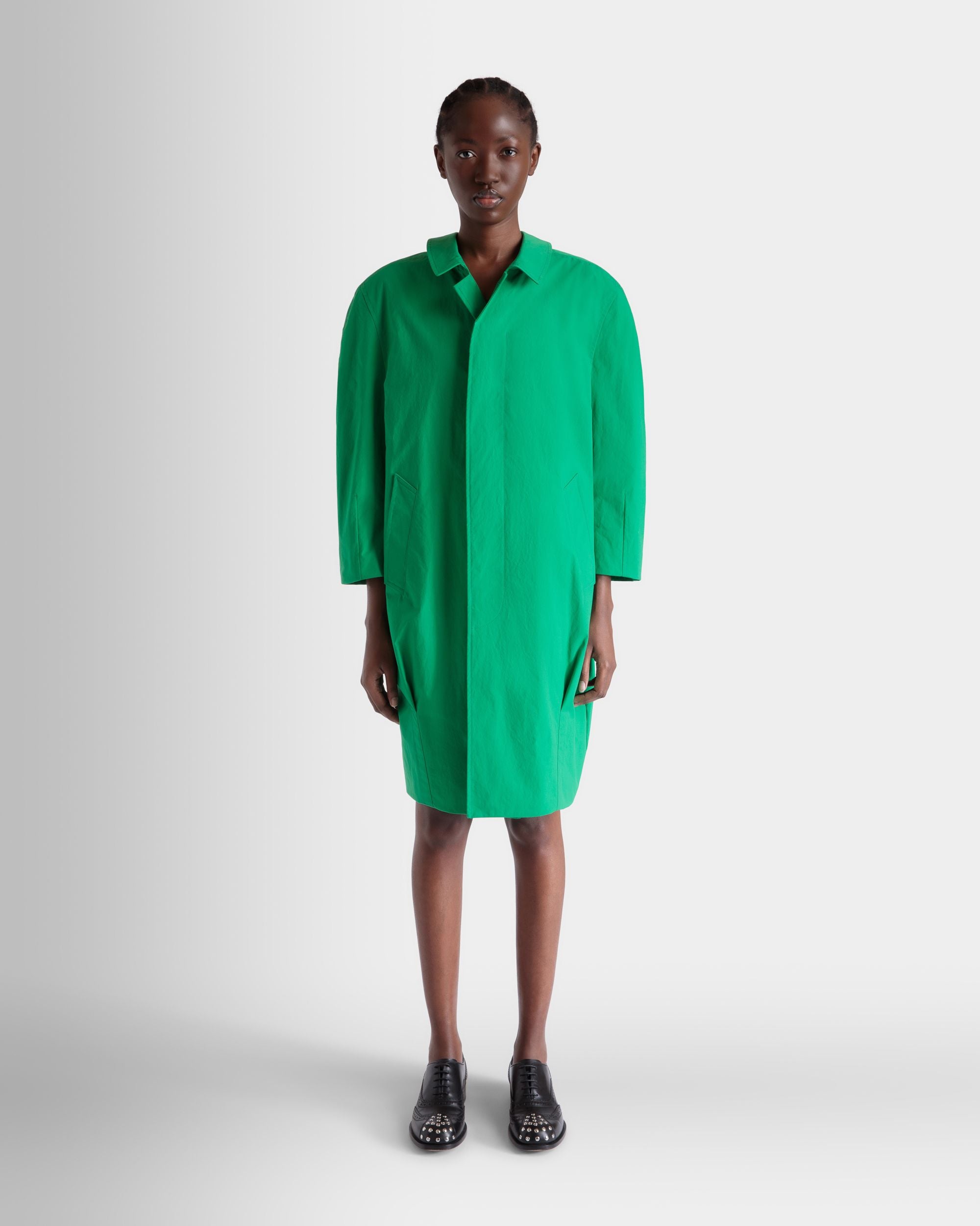 Coat in Emerald Green Polyester - Women's - Bally - 02