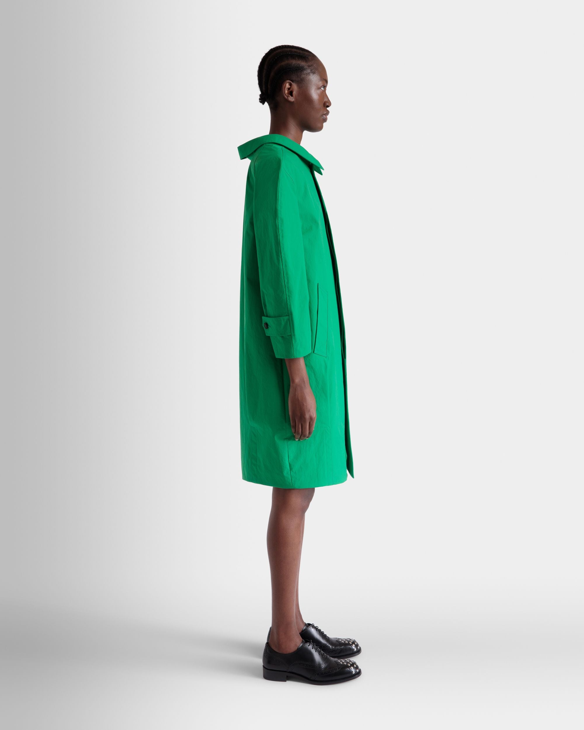 Coat in Emerald Green Polyester - Women's - Bally - 05